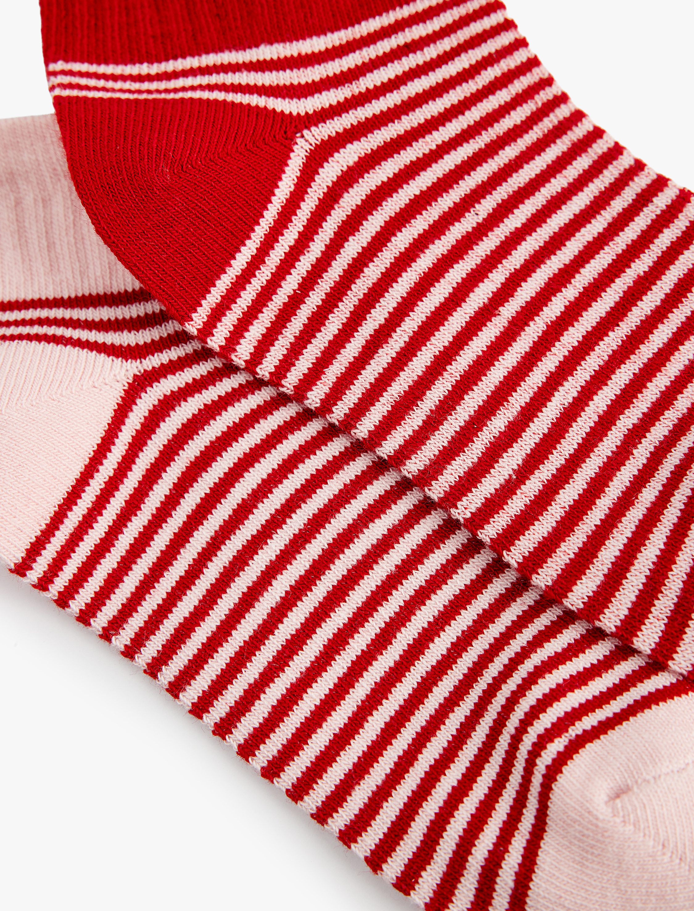  Kız Çocuk Pamuklu Çizgili 2'li Çorap Seti