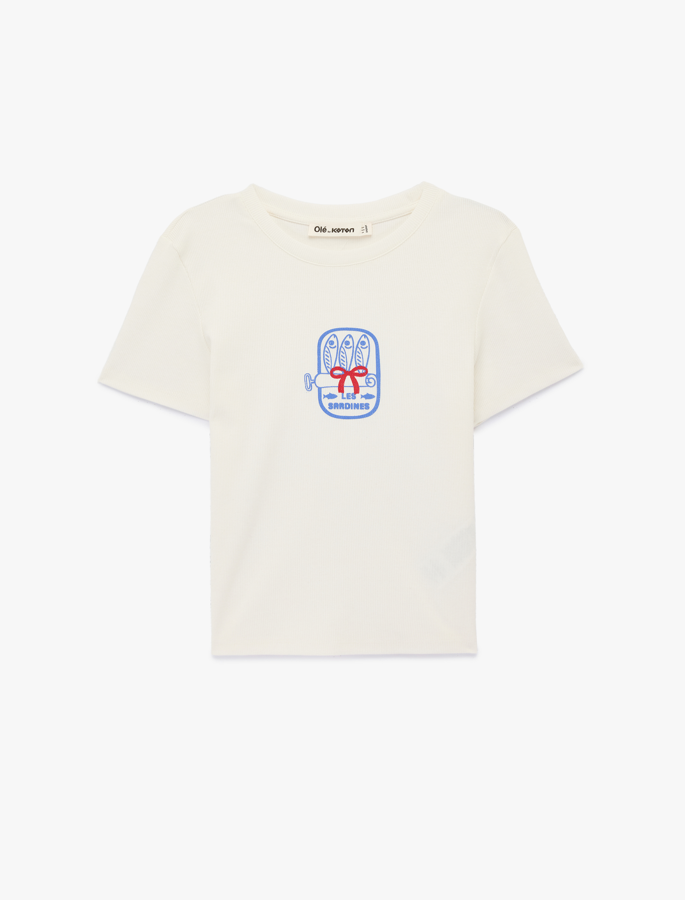   Bisiklet Yaka Kısa Kollu Pamuklu Marin Temalı Baskılı Tişört