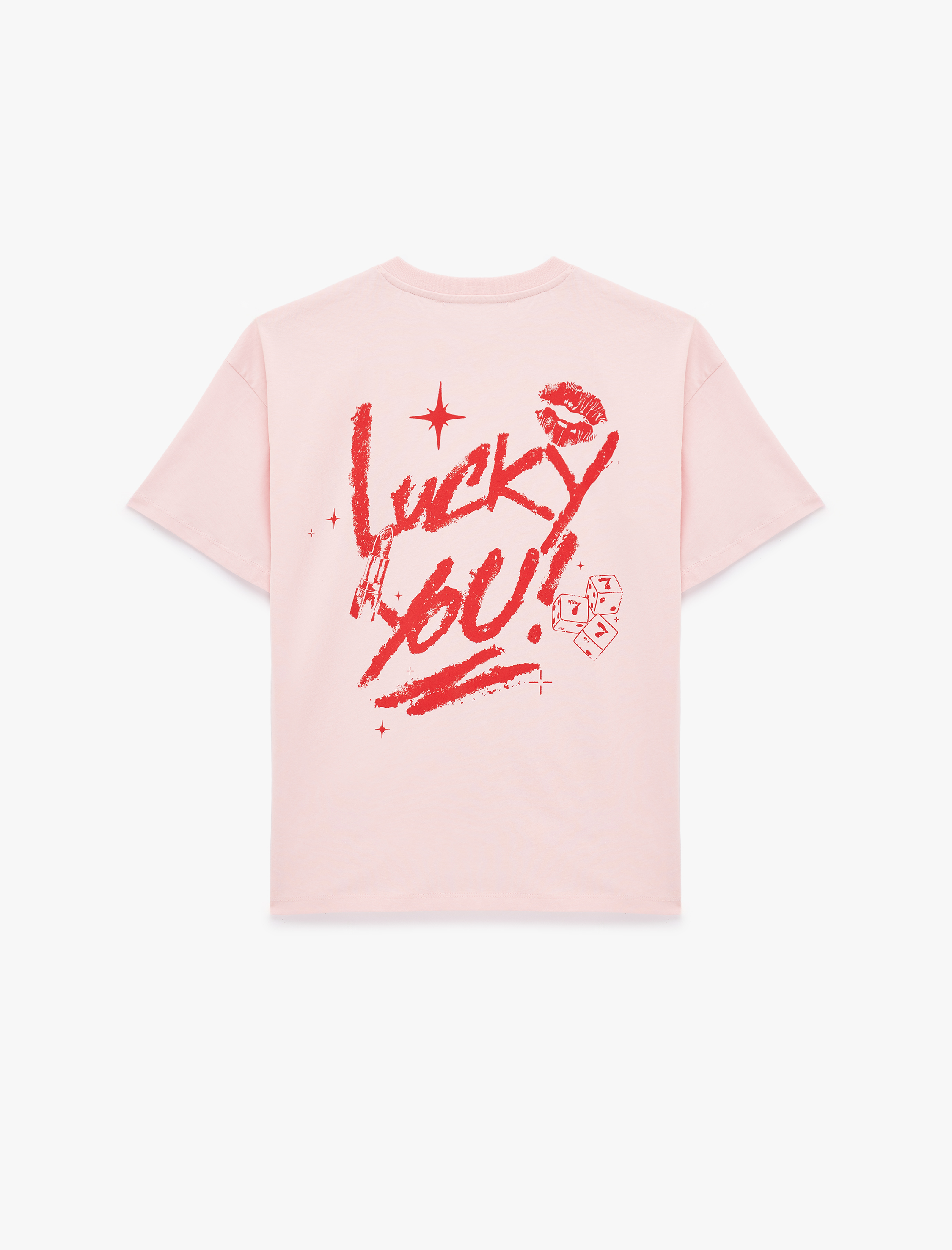   Pamuklu Rahat Kalıp Kısa Kollu Bisiklet Yaka Baskılı Tişört