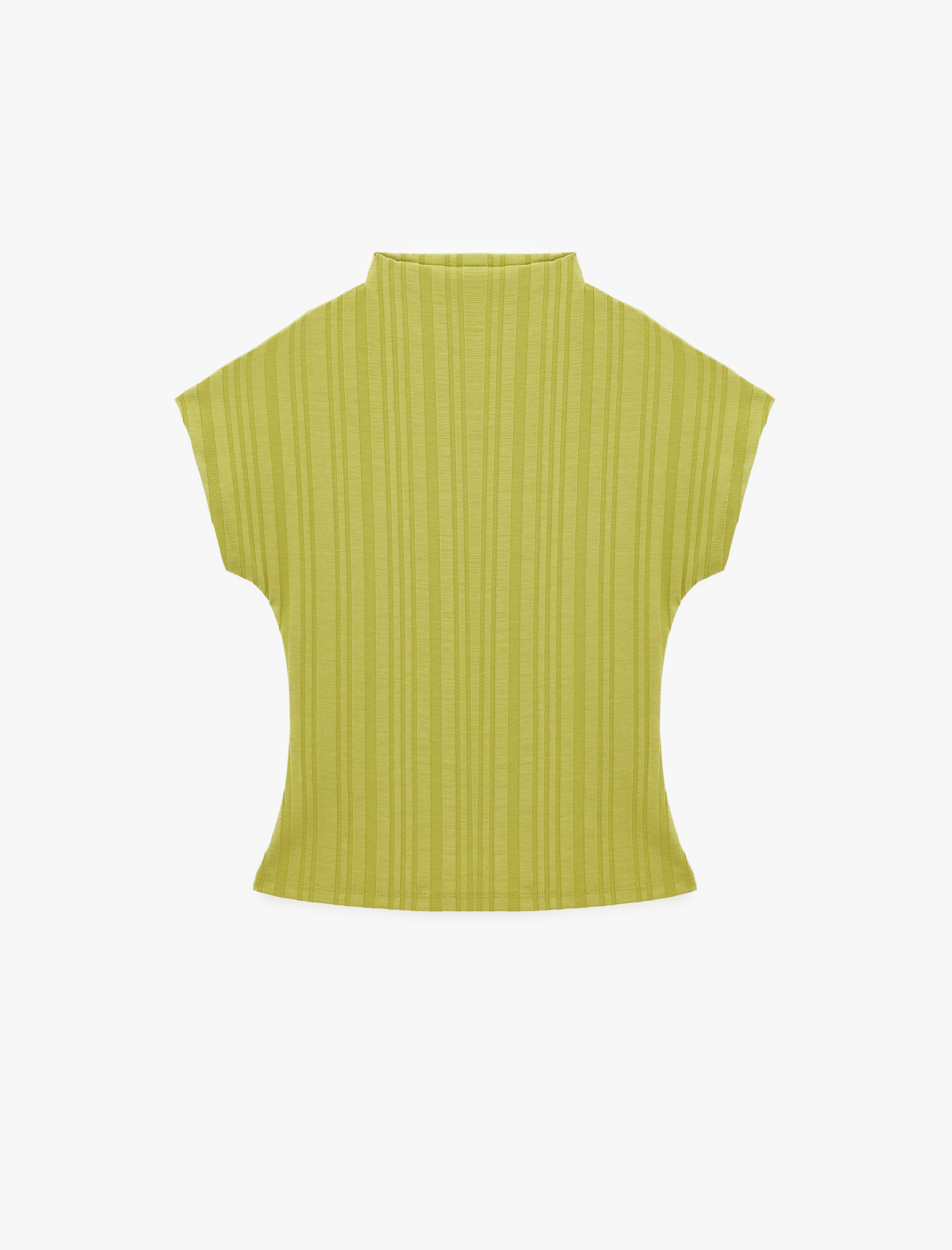   Pamuklu Kaşkorse Kumaş Slim Fit Kap Kol Dik Yaka Bluz