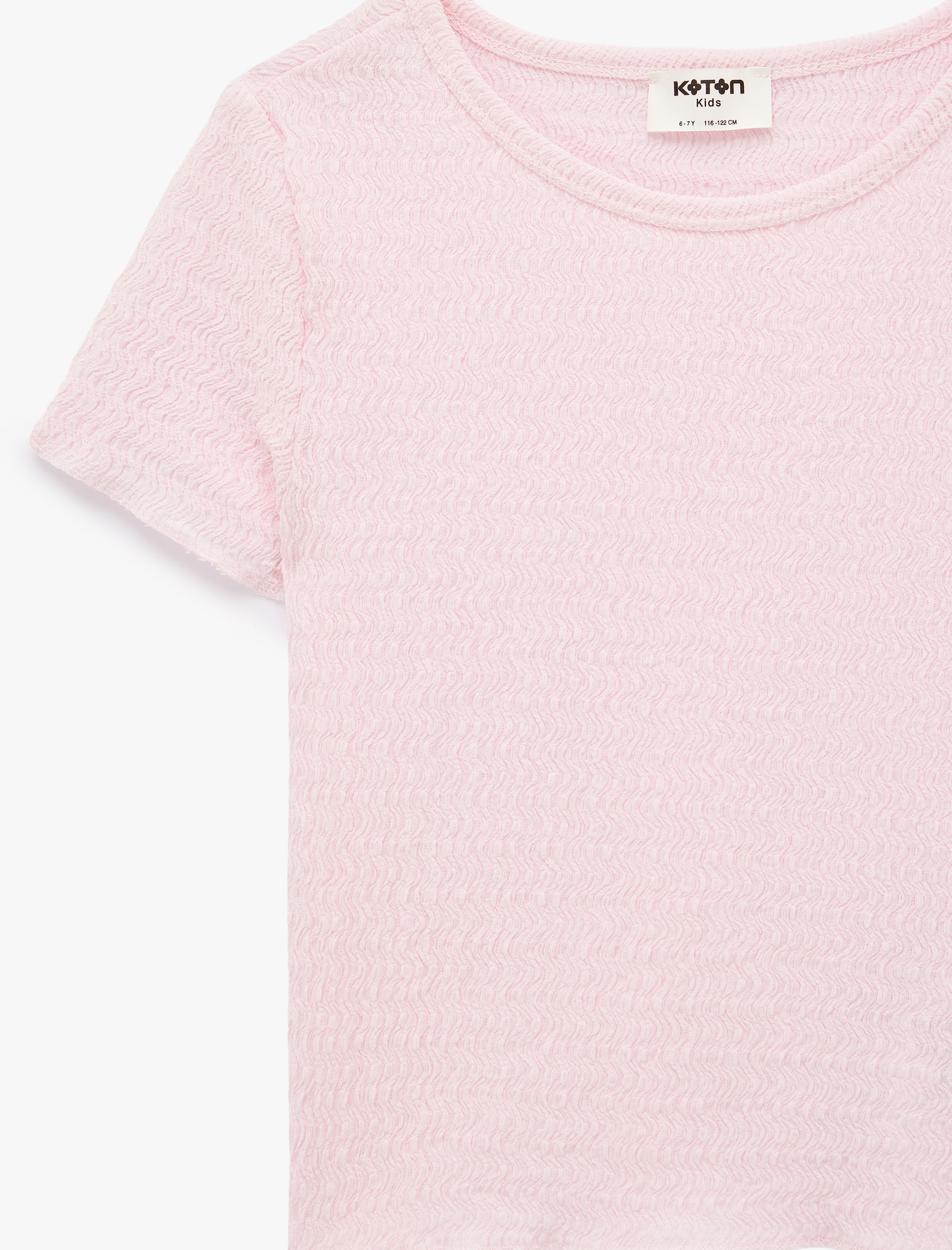  Kız Çocuk Kısa Kollu Viskon Karışımlı Bisiklet Yaka Slim Fit Bluz