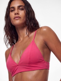 Arkası Çapraz Bağlama Detaylı V Yaka Bralet Bikini Üstü