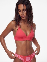 Arkası Çapraz Bağlama Detaylı V Yaka Bralet Bikini Üstü