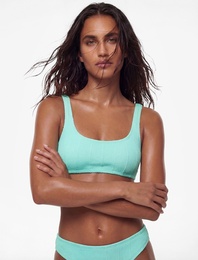 Spor U Yaka Dokulu Bralet Bikini Üstü