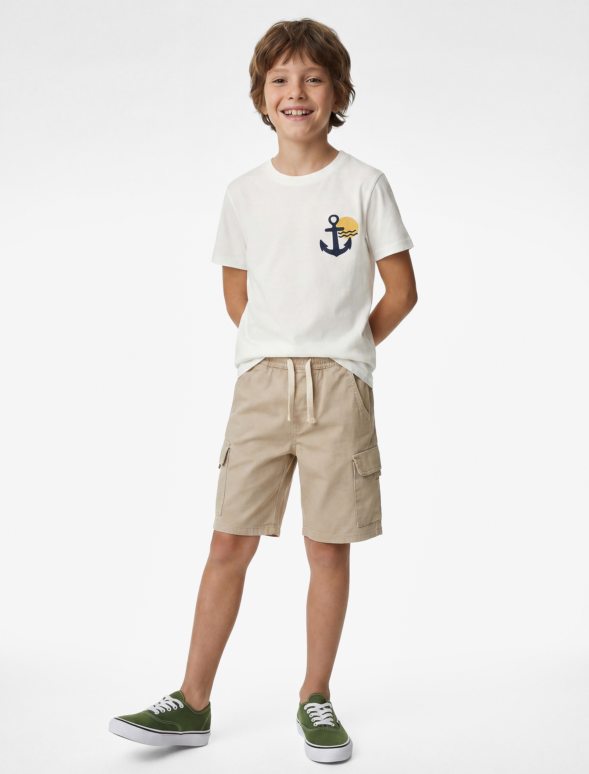  Erkek Çocuk Pamuklu Kısa Kollu Bisiklet Yaka Baskılı Tişört