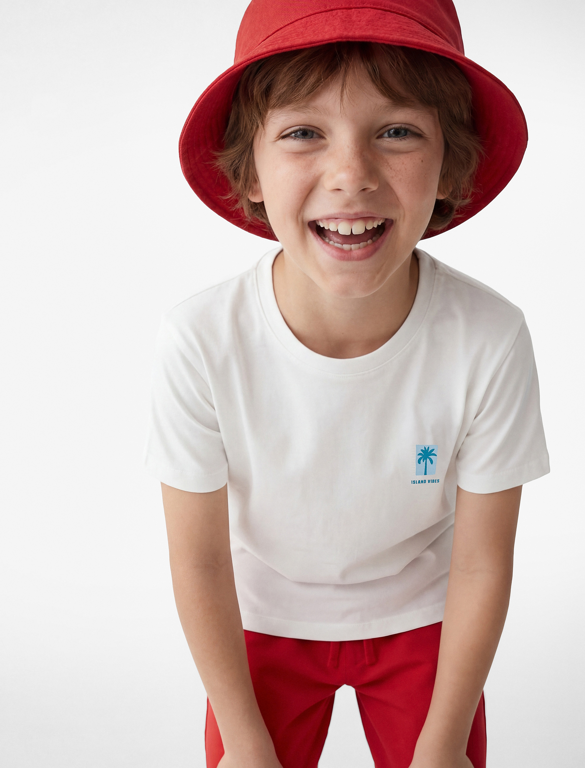  Erkek Çocuk Bisiklet Yaka Kısa Kollu Pamuklu Baskılı Tişört