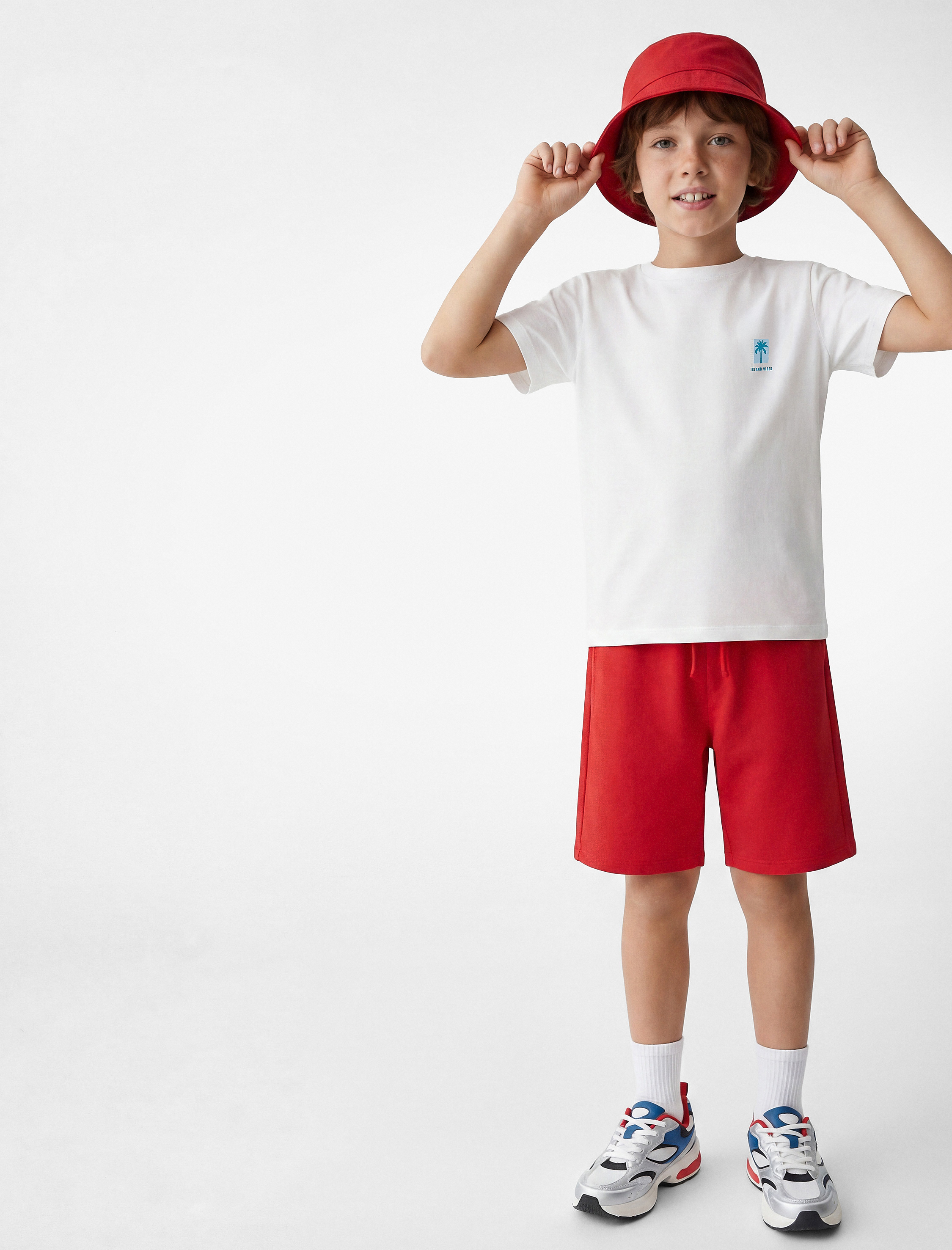  Erkek Çocuk Bisiklet Yaka Kısa Kollu Pamuklu Baskılı Tişört