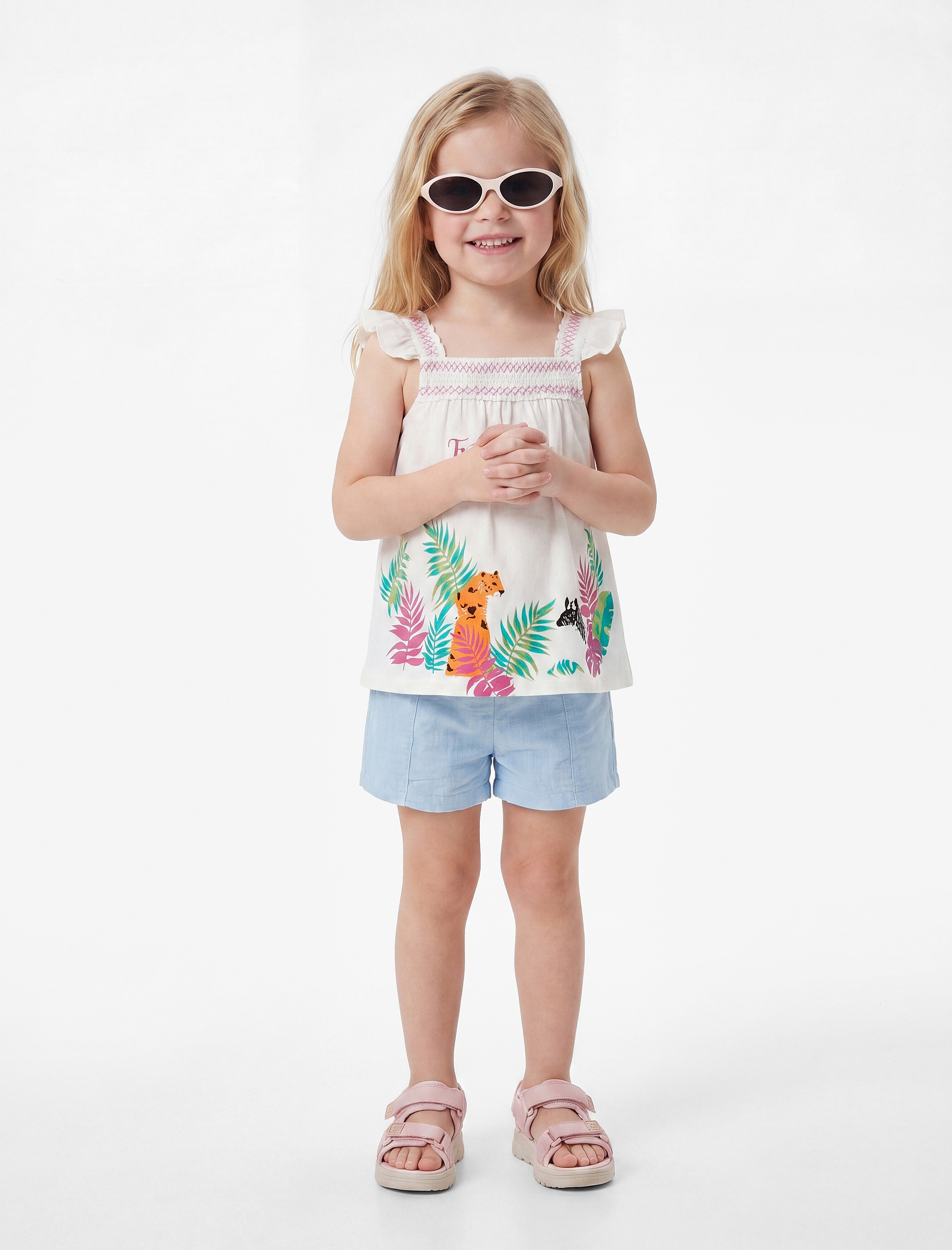  Kız Bebek Beli Lastikli Basic Mini Şort