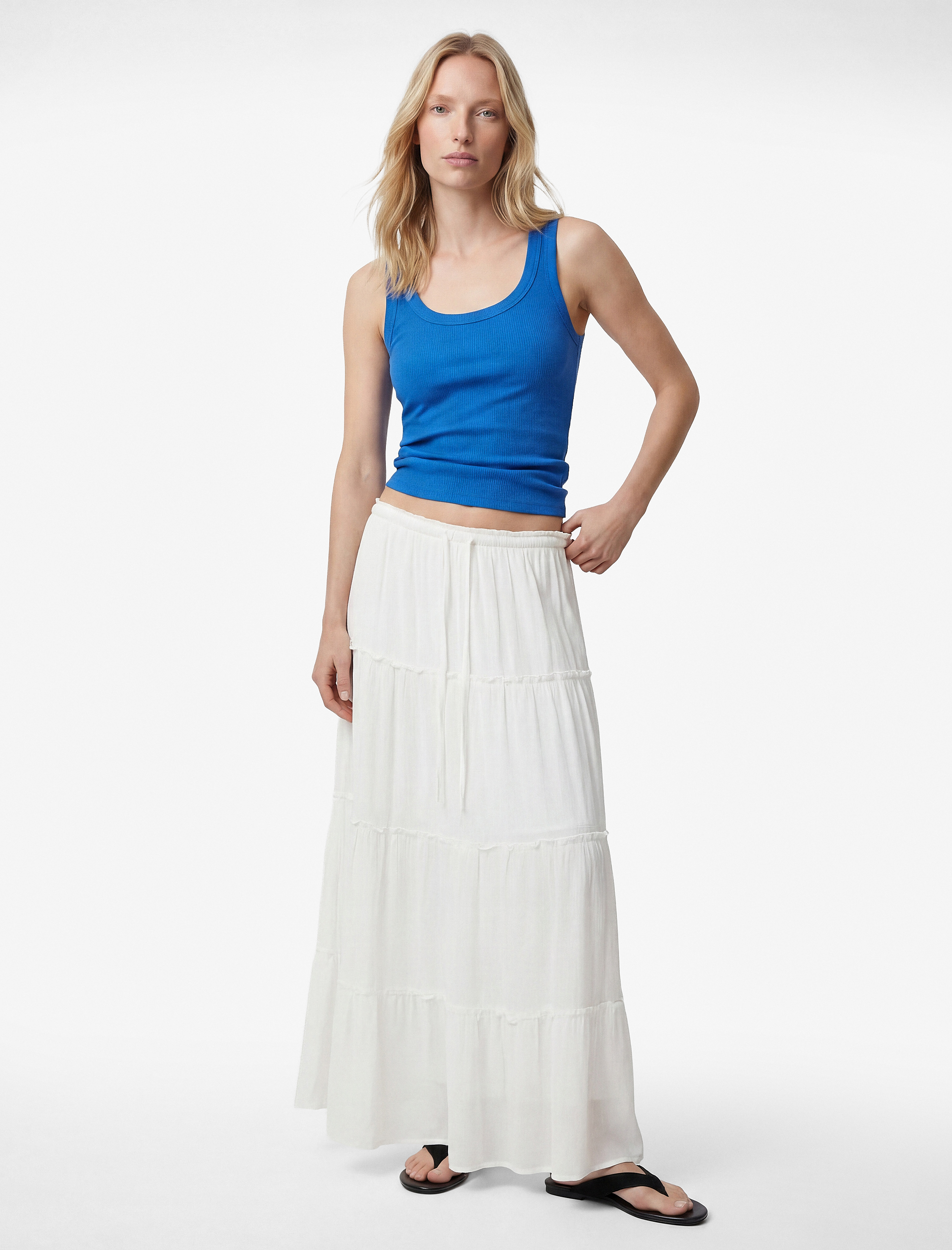   Pamuklu U Yaka Slim Fit Kobalt Mavi Atlet
