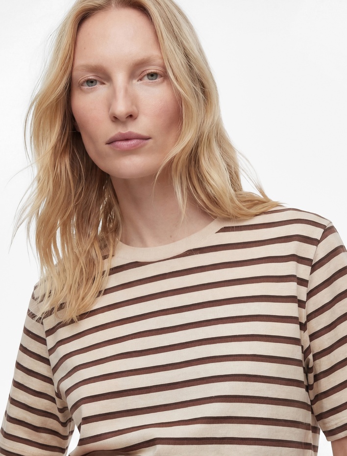  Kısa Kollu Bisiklet Yaka Çizgili Tişört