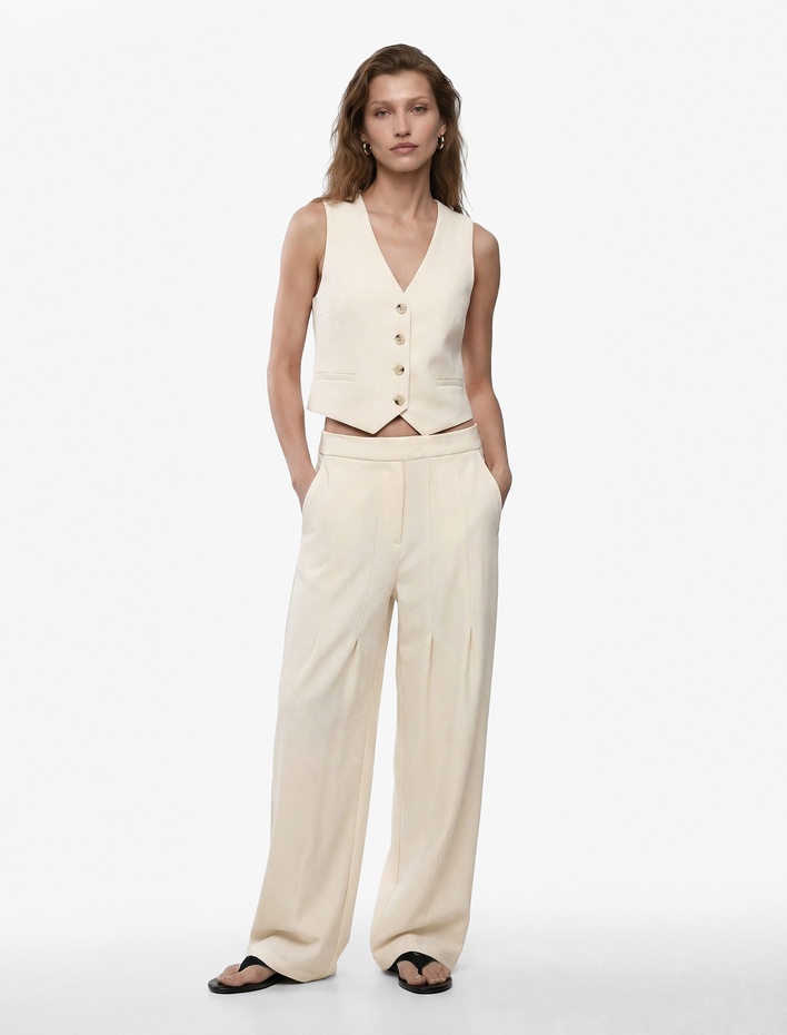  Modal Kumaş Cepli Geniş Paça Balon Pantolon