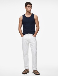 Pamuklu Kolsuz Bisiklet Yaka Slim Fit Atlet