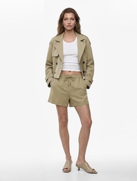 Modal Kupro Kumaş Beli Bağcıklı Cepli Regular Mini Şort
