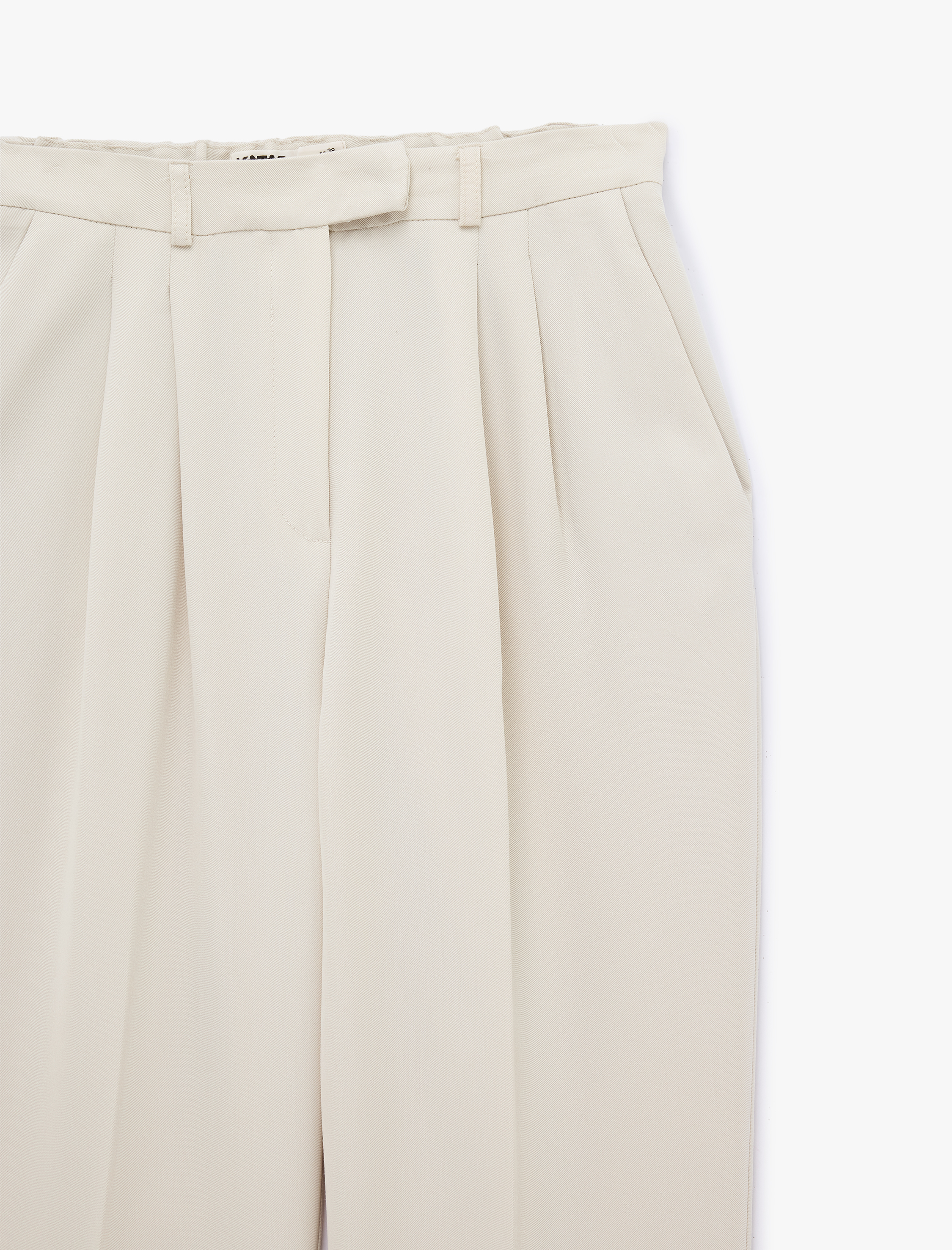   Yüksek Bel Pileli Cepli Modal Karışımlı Havuç Pantolon