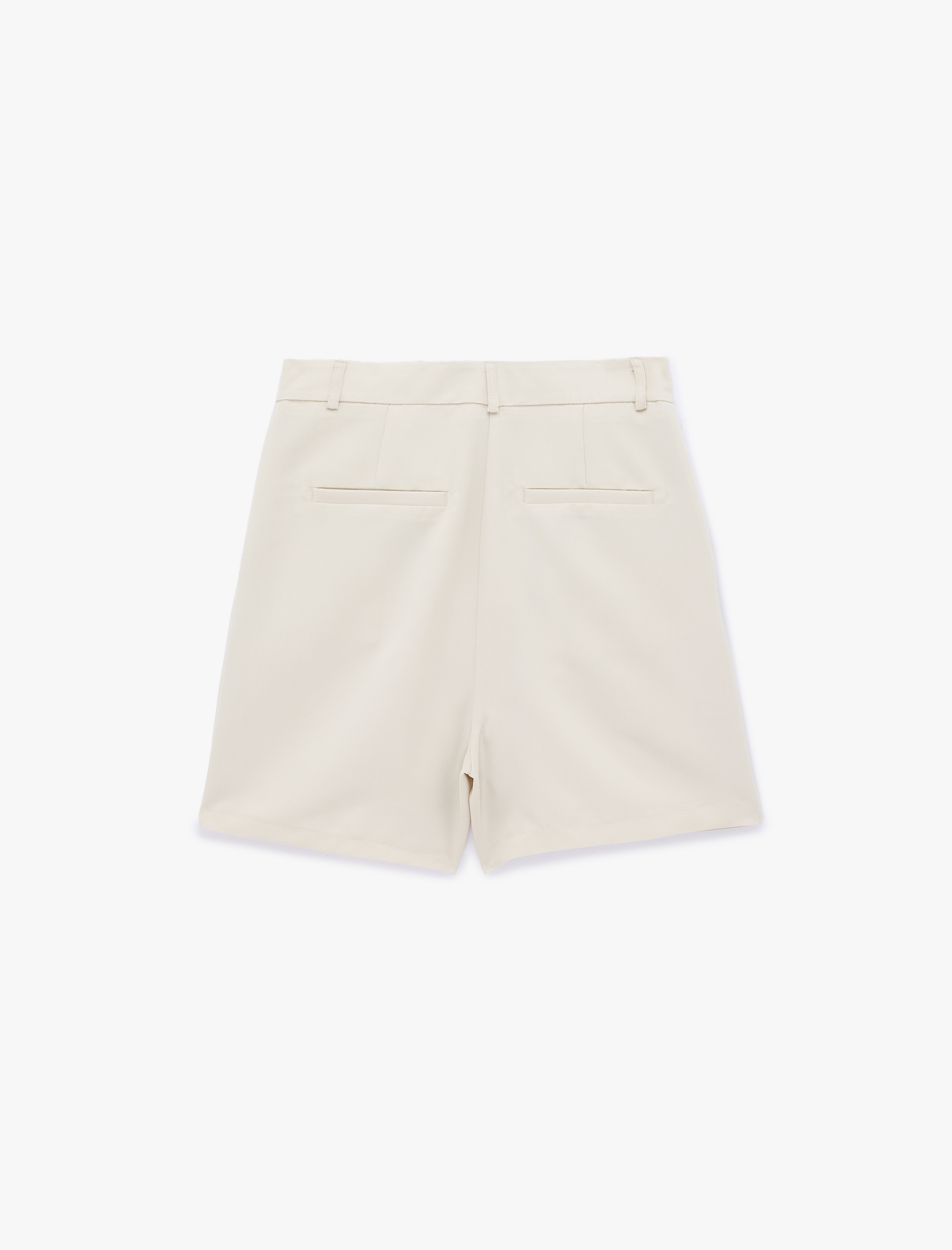   Yüksek Bel Modal Karışımlı Cep Detaylı Bermuda Şort