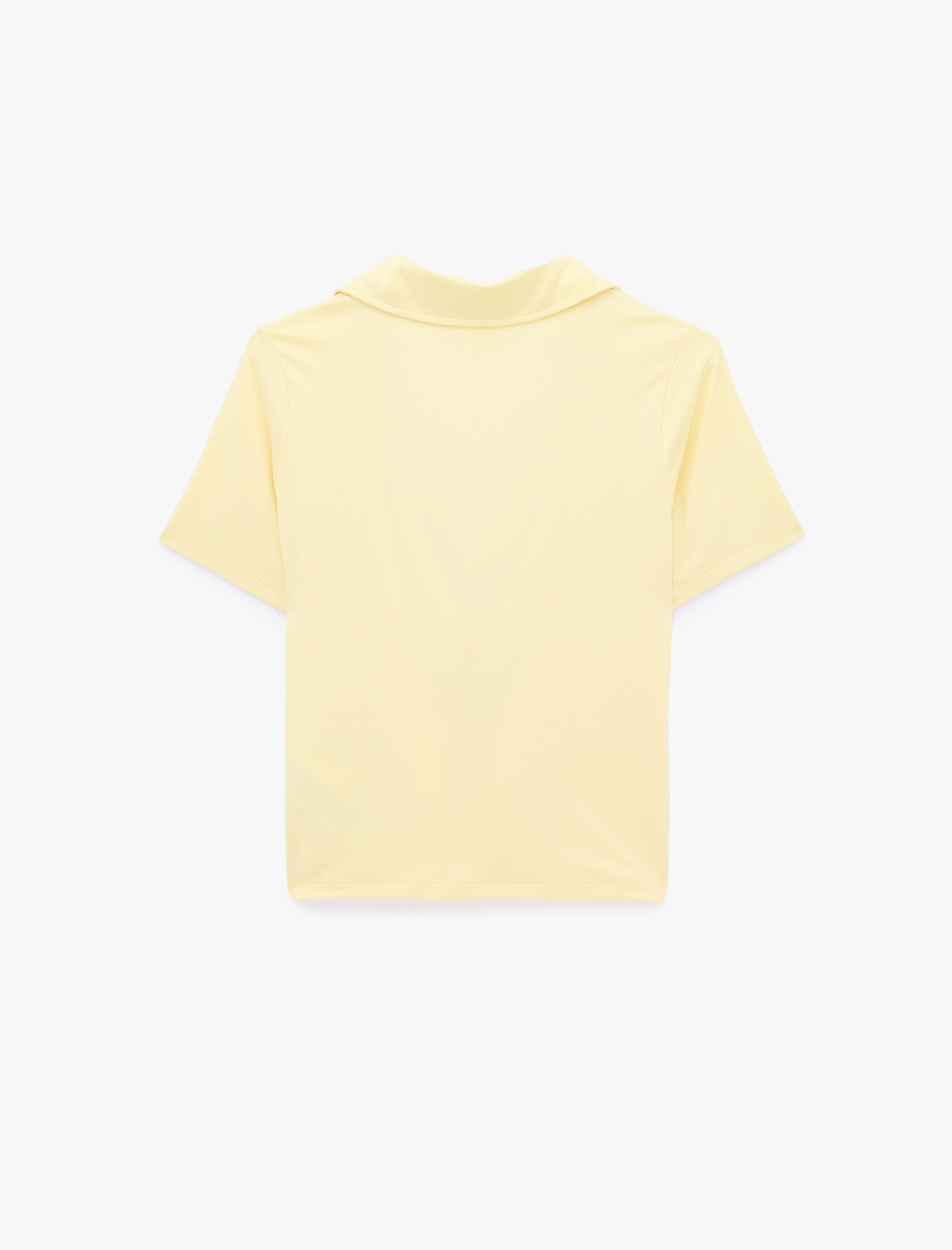   Slim Fit Polo Degaje Yaka Kısa Kollu Bluz