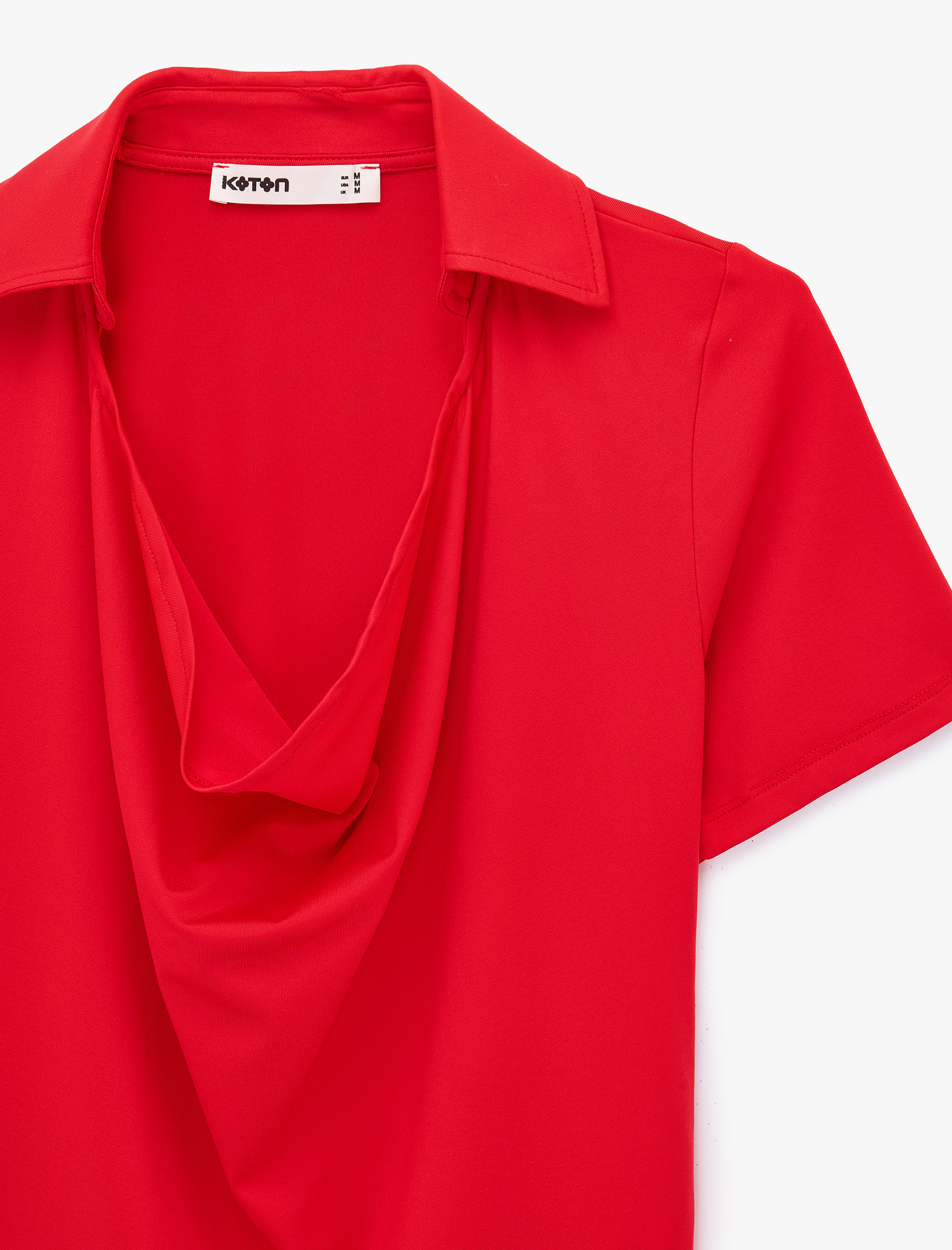   Slim Fit Polo Degaje Yaka Kısa Kollu Bluz