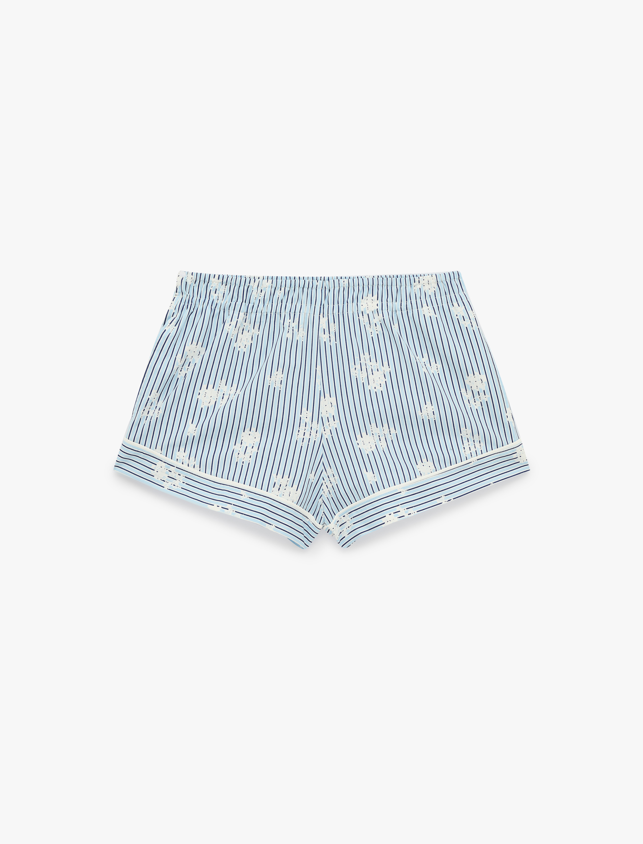   Pamuklu Beli Lastikli Rahat Kesim Çizgili Şort Pijama Altı