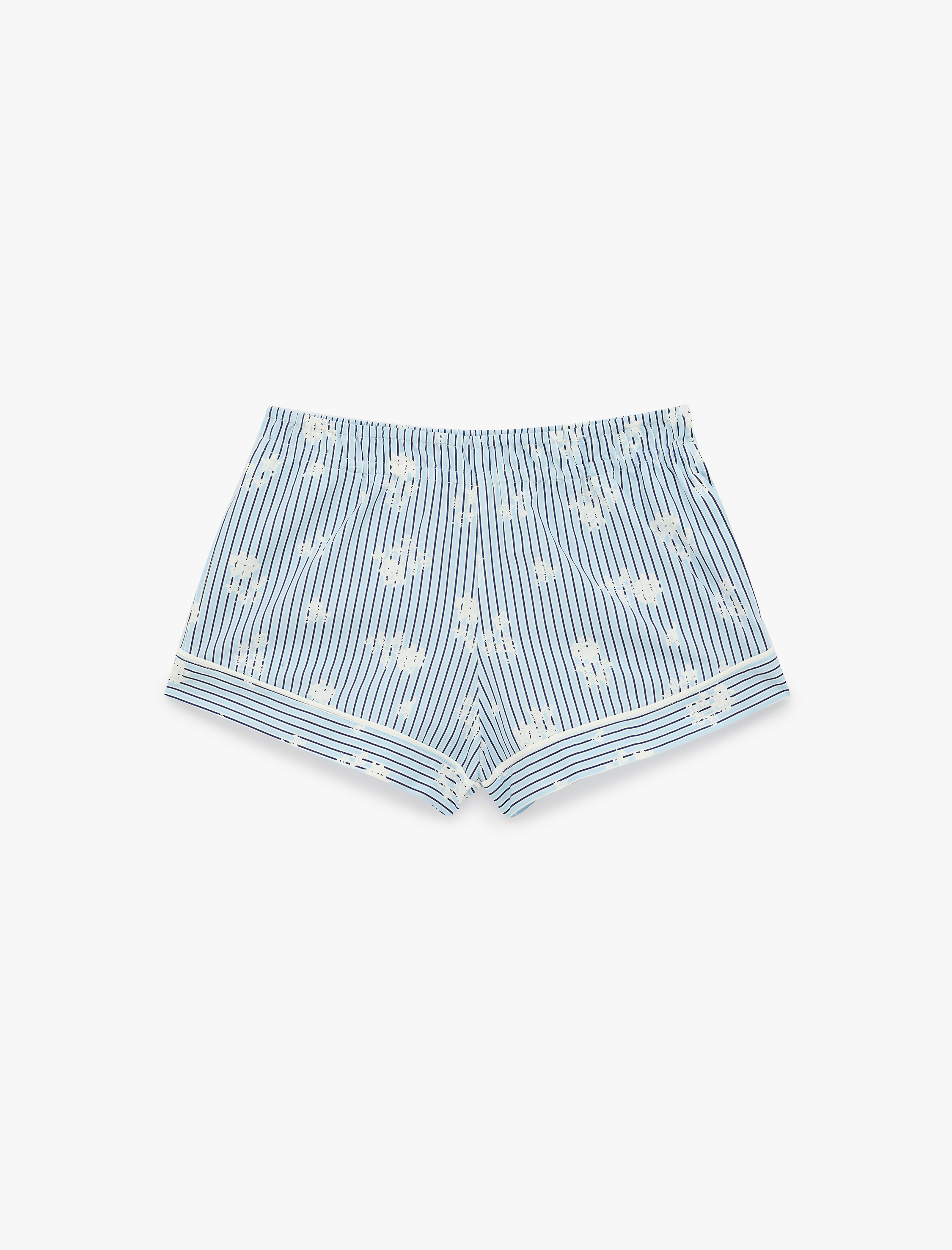   Pamuklu Beli Lastikli Rahat Kesim Çizgili Şort Pijama Altı