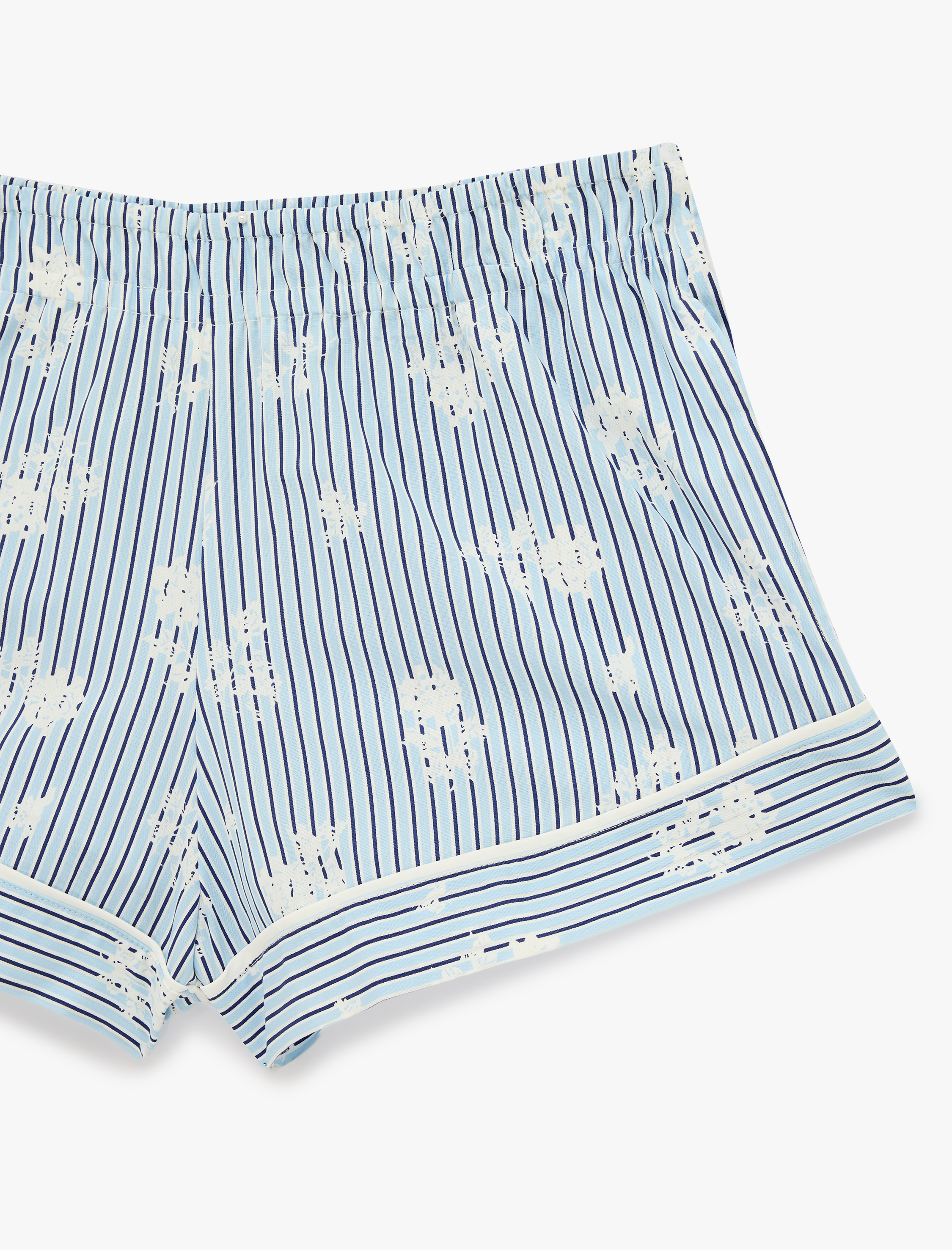   Pamuklu Beli Lastikli Rahat Kesim Çizgili Şort Pijama Altı