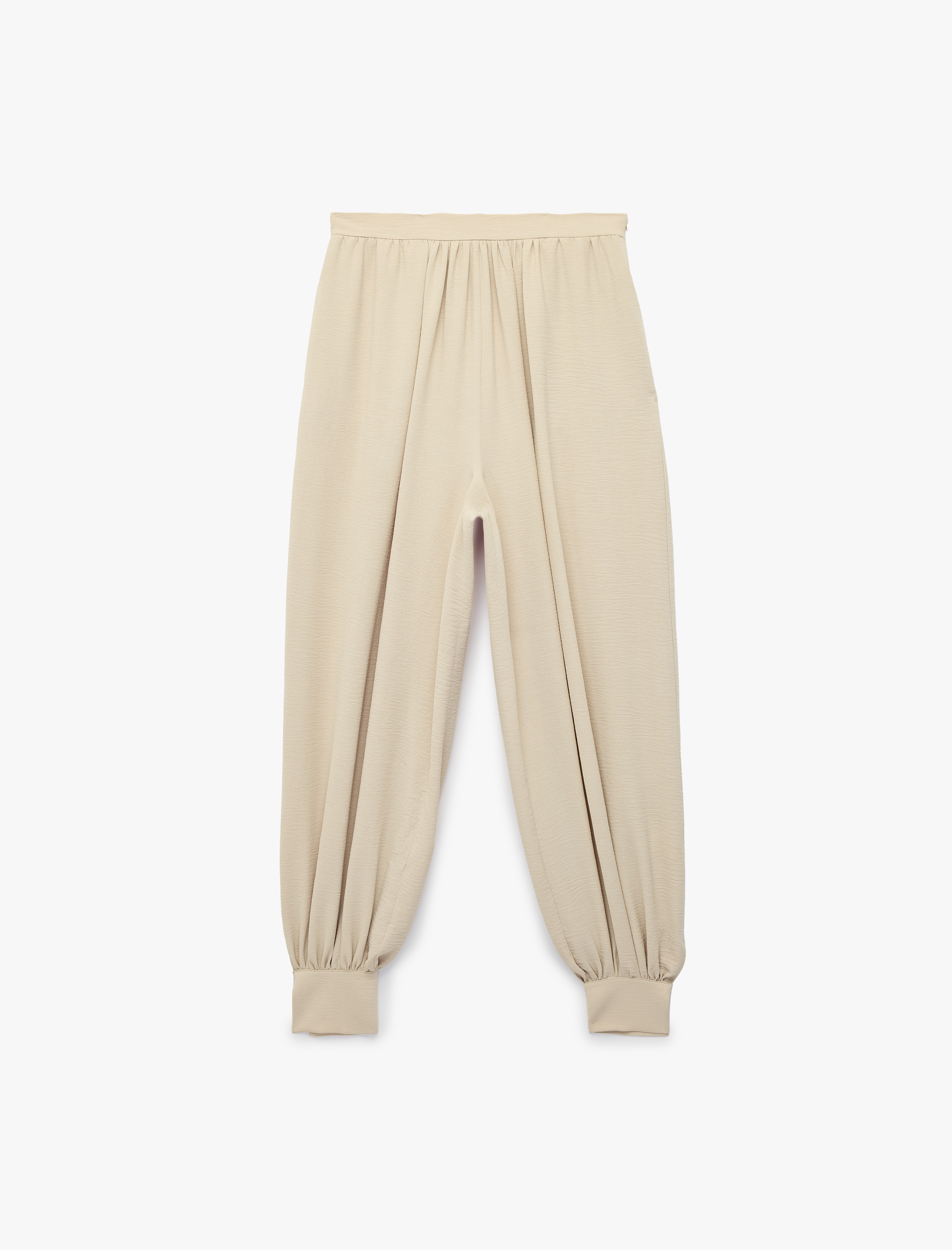   Yüksek Bel Rahat Kalıp Keten Şalvar Pantolon