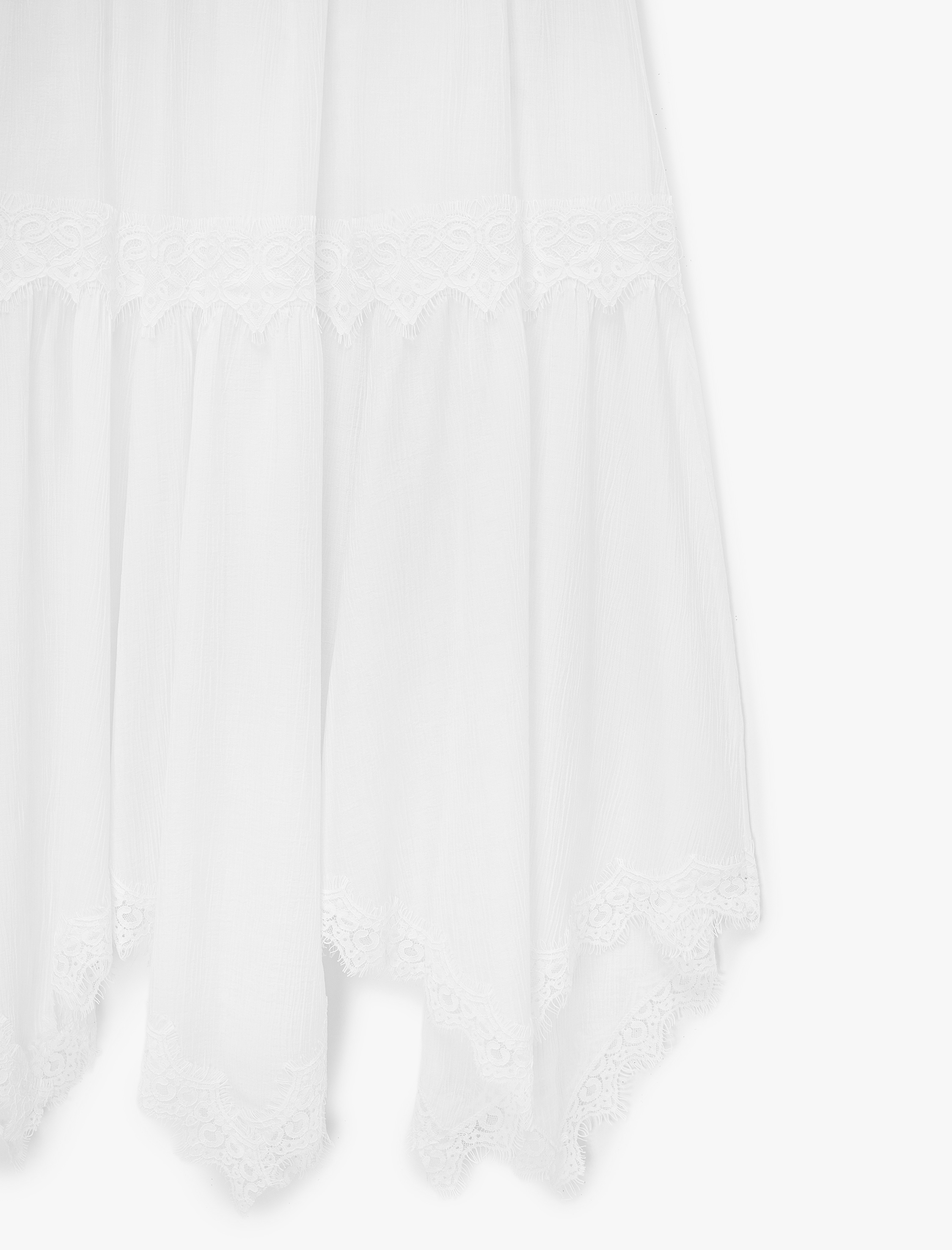   Dantel Detaylı Asimetrik Kesim Midi Boy Kraş Etek