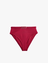 Aksesuar Detaylı Yüksek Bel Bikini Altı