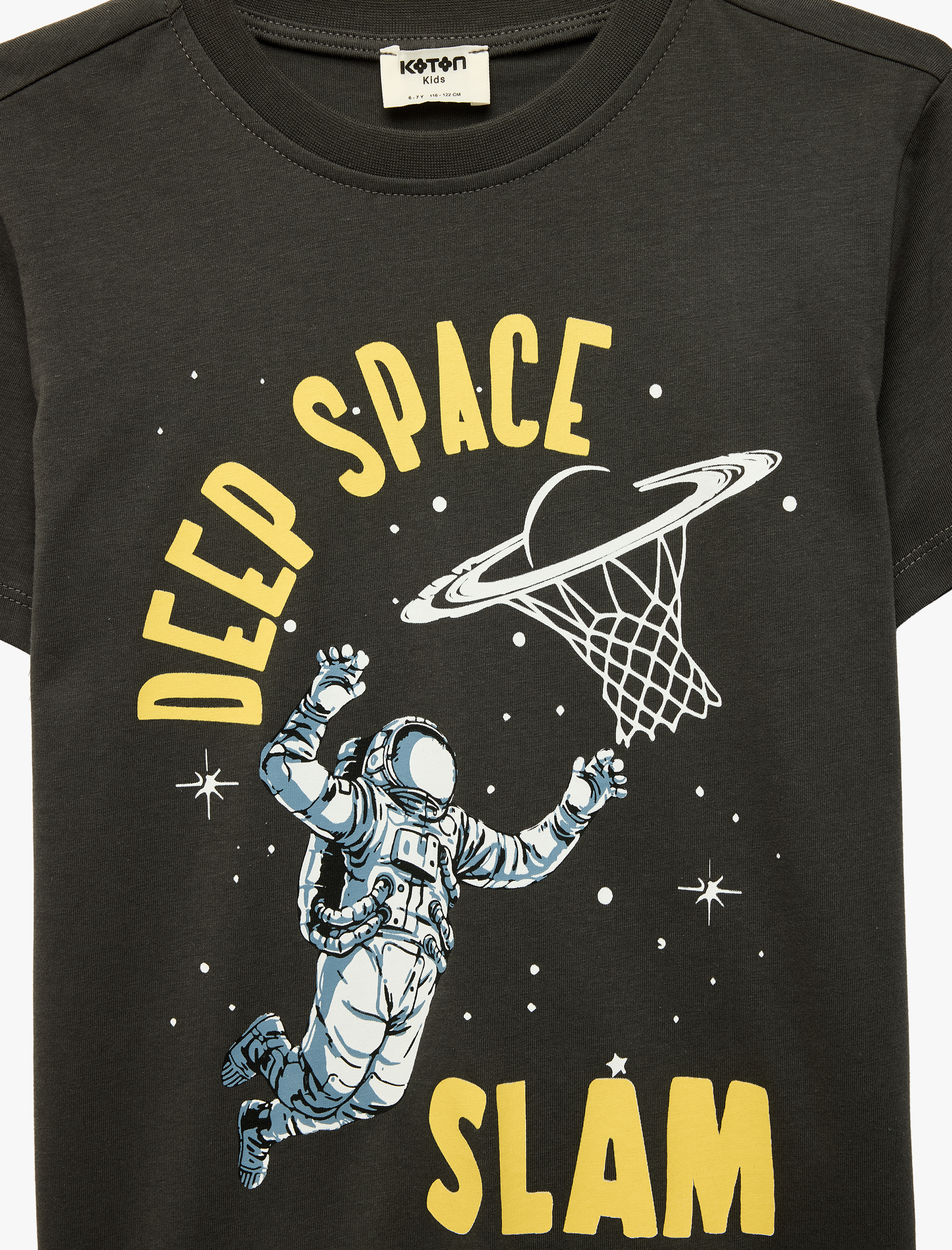  Erkek Çocuk Kısa Kollu Bisiklet Yaka Pamuklu Baskılı Tişört