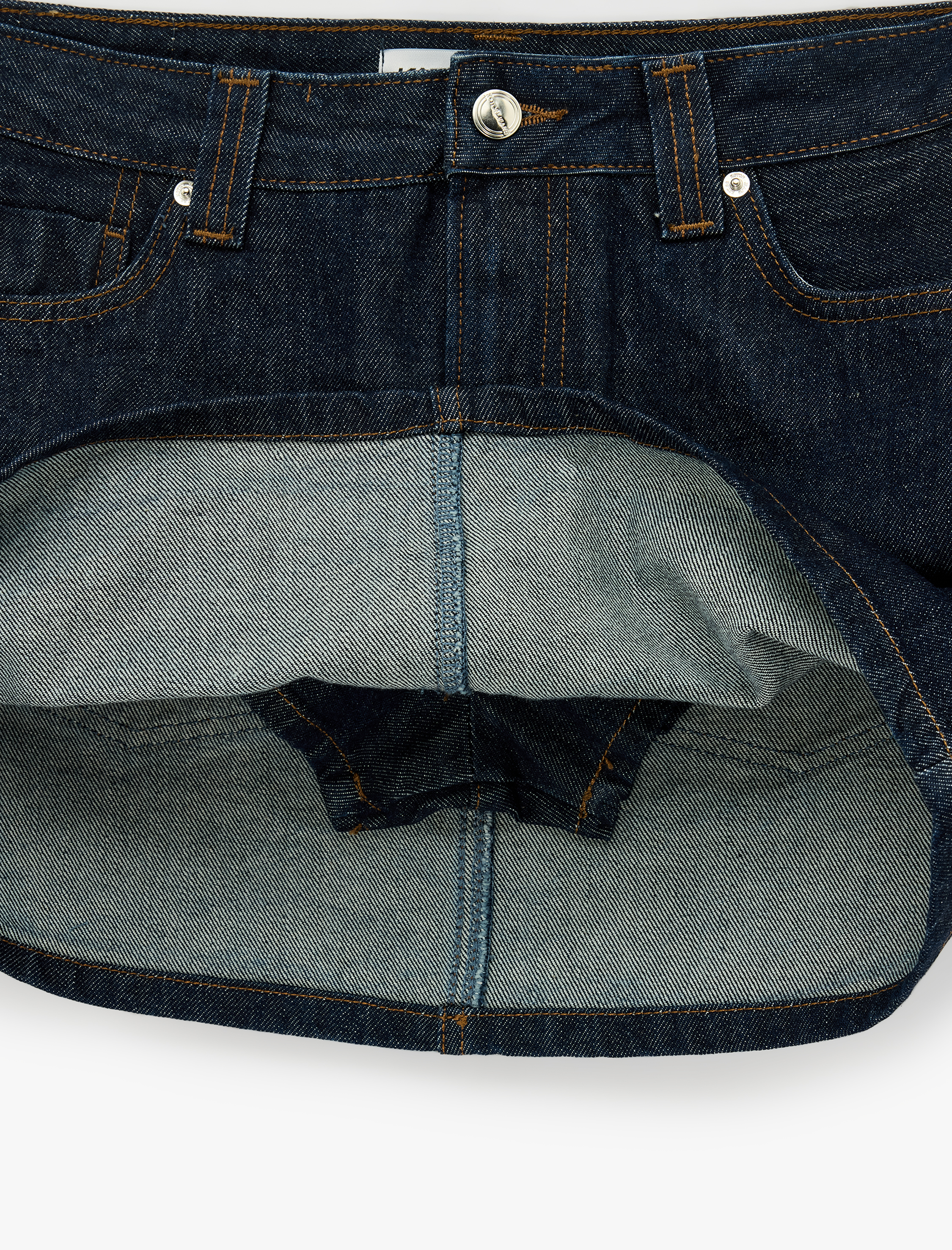   Pamuklu Normal Bel Düğmeli Cepli Mini Denim Şort Etek