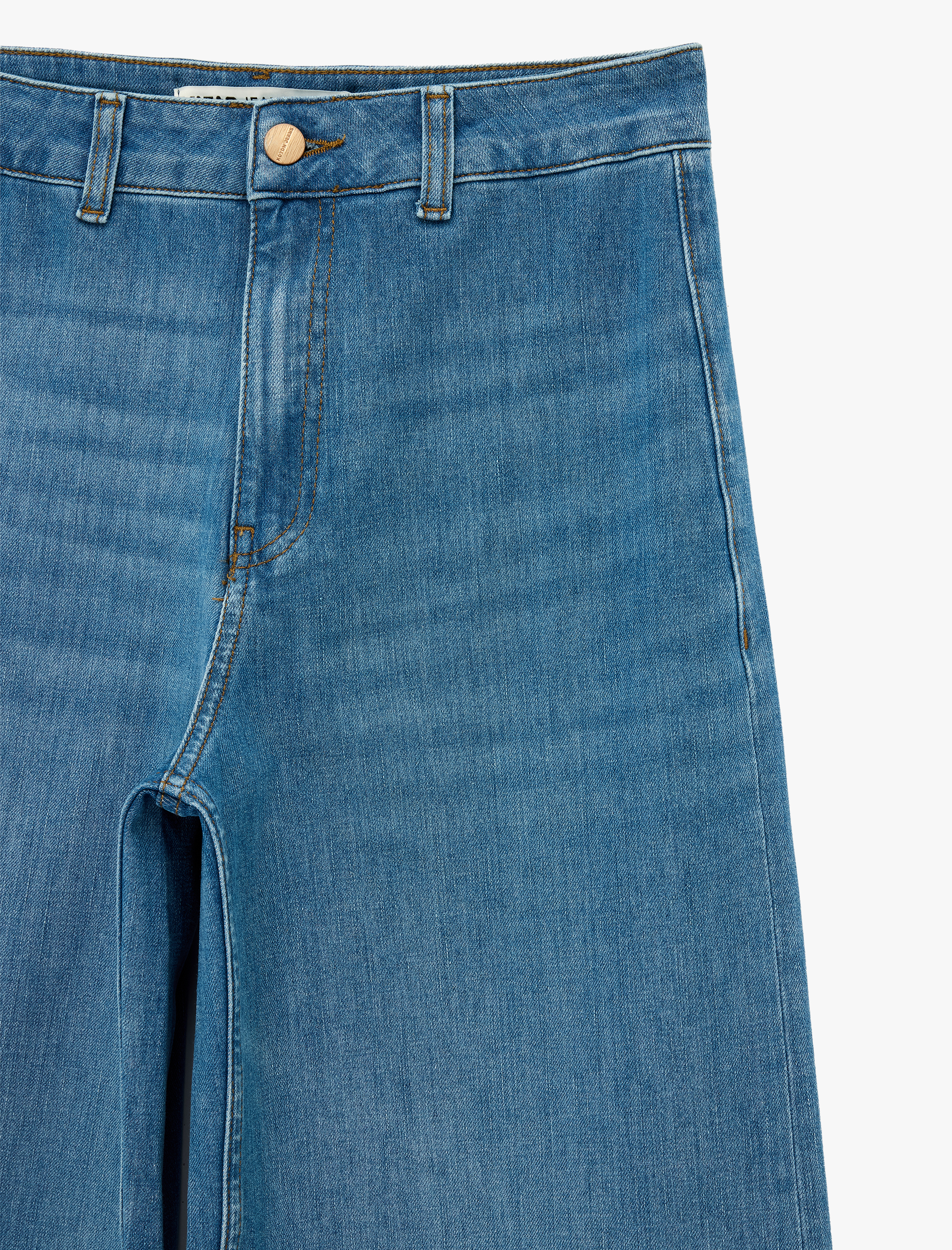   Pamuklu Yüksek Bel Bol Paça Denim Pantolon - Culotte Jeans