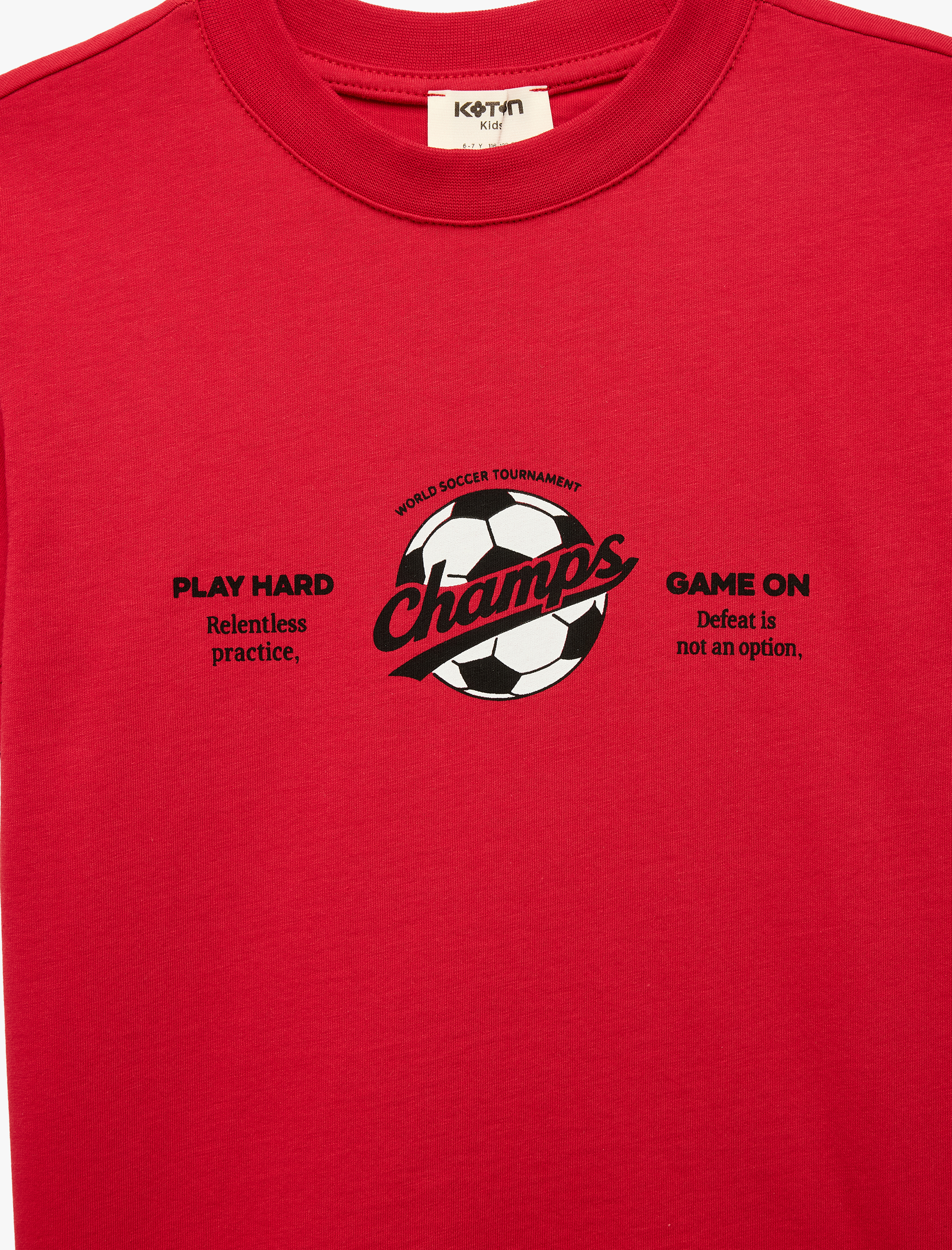  Erkek Çocuk Pamuklu Kısa Kollu Bisiklet Yaka Baskılı Tişört