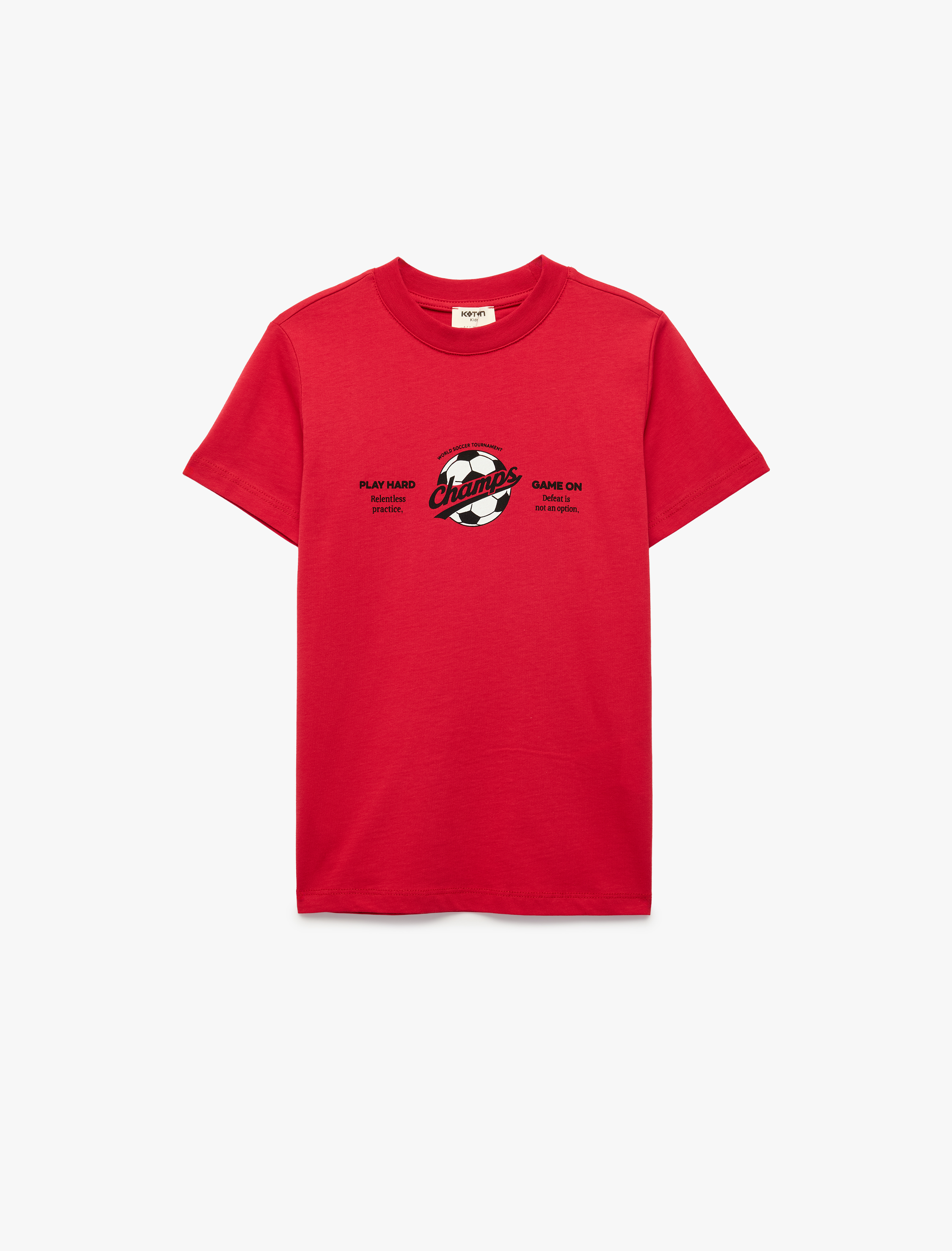  Erkek Çocuk Pamuklu Kısa Kollu Bisiklet Yaka Baskılı Tişört