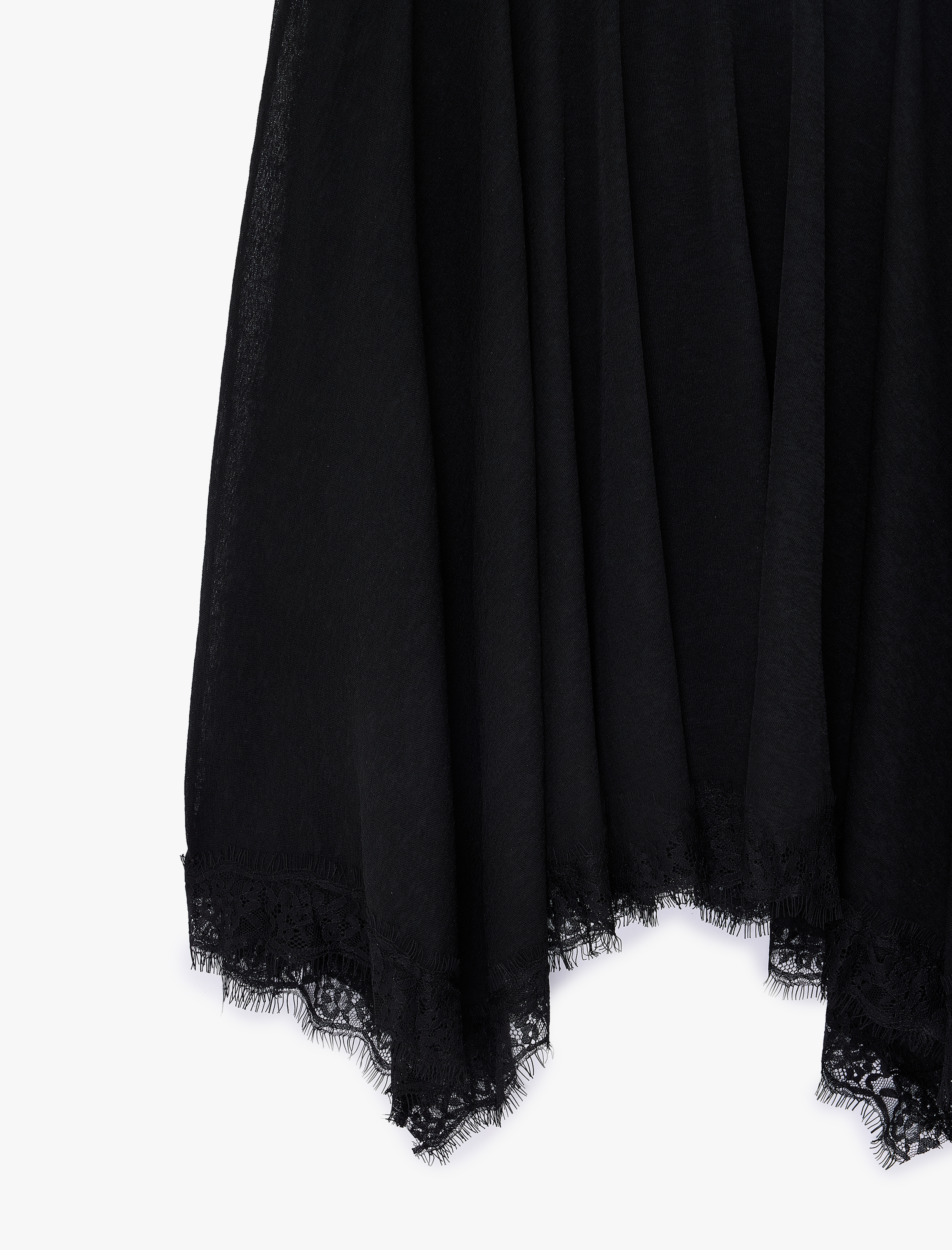   Dantel Detaylı Asimetrik Slim Fit Midi Etek