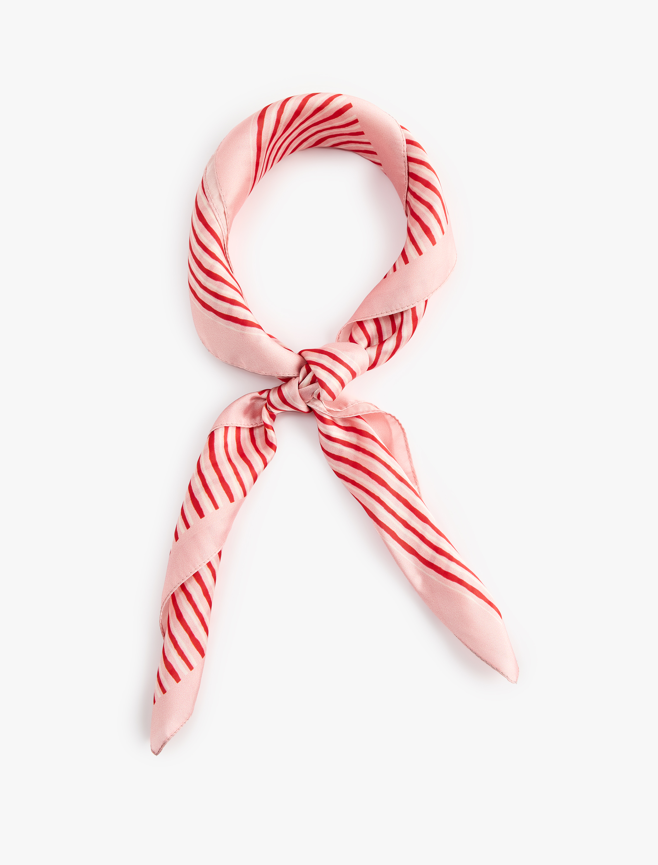  Kadın Çizgili Kare Saten Fular