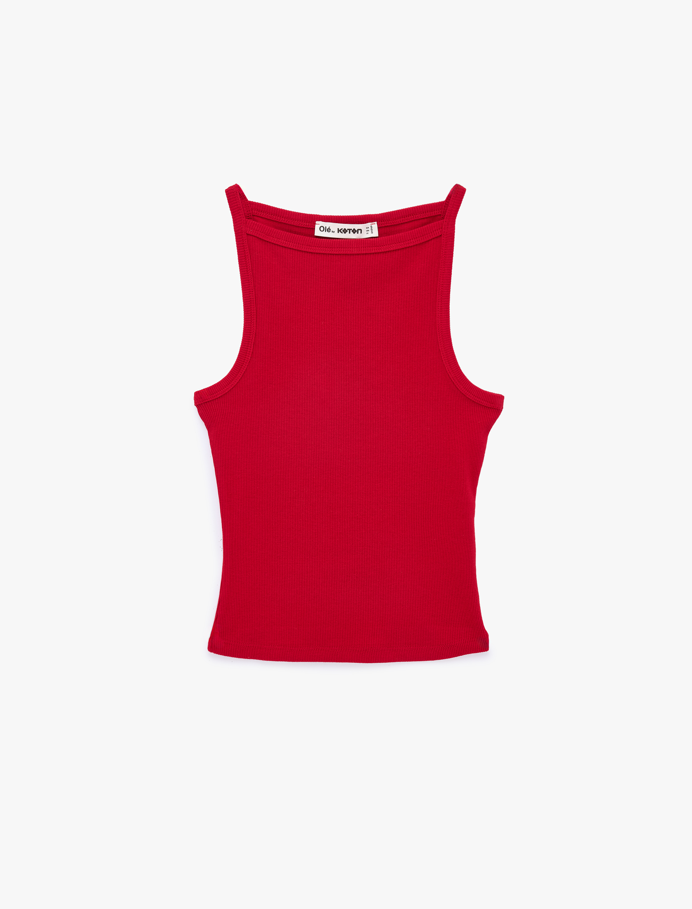   Slim Fit Pamuklu Kolsuz Kayık Yaka Bluz