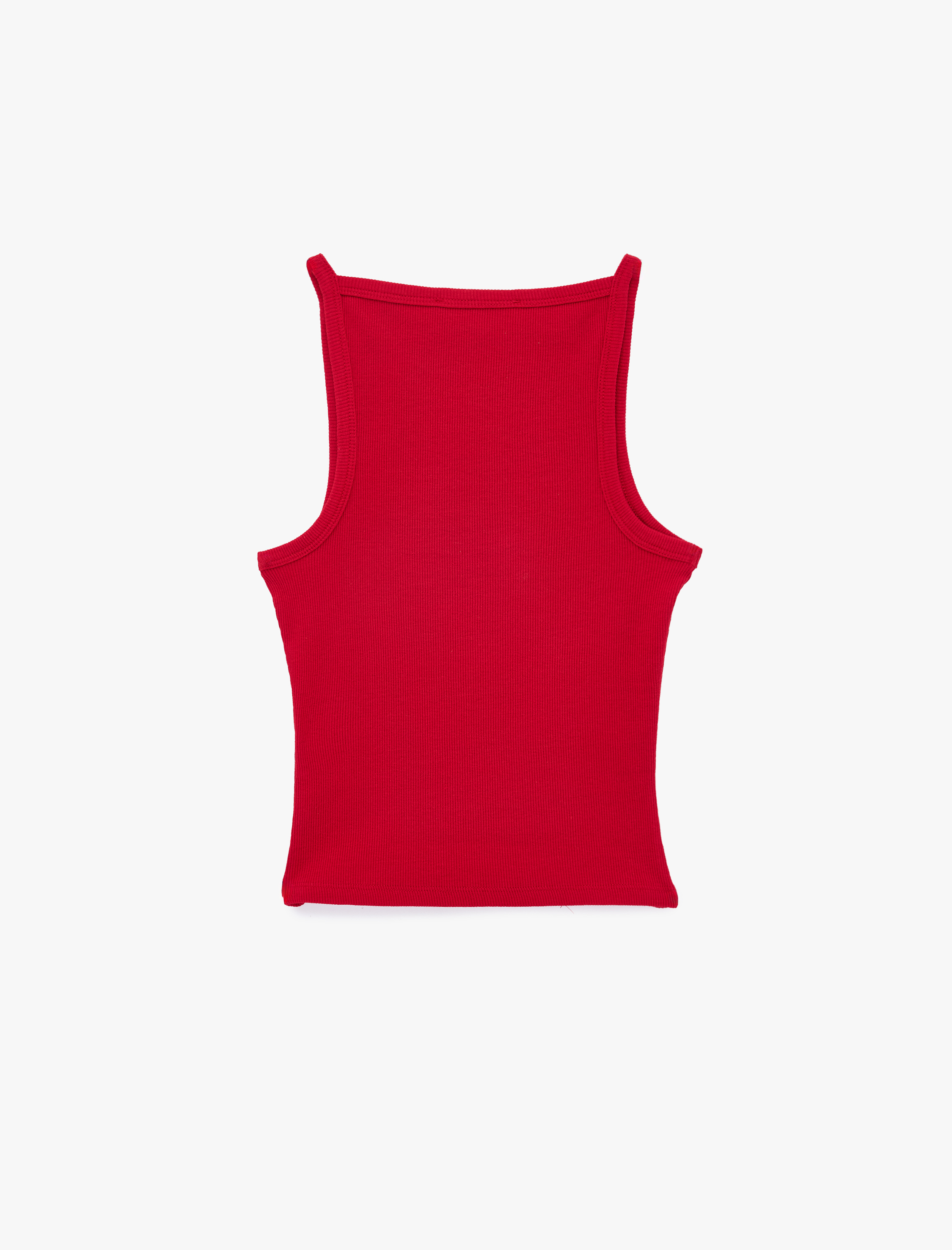   Slim Fit Pamuklu Kolsuz Kayık Yaka Bluz