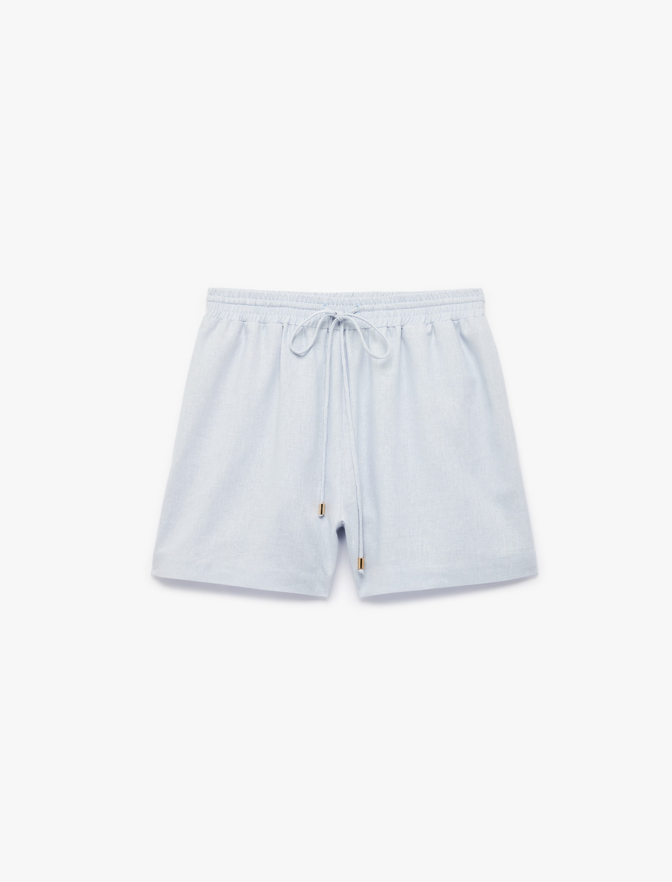   Beli Bağcıklı Keten Karışımlı Mini Şort