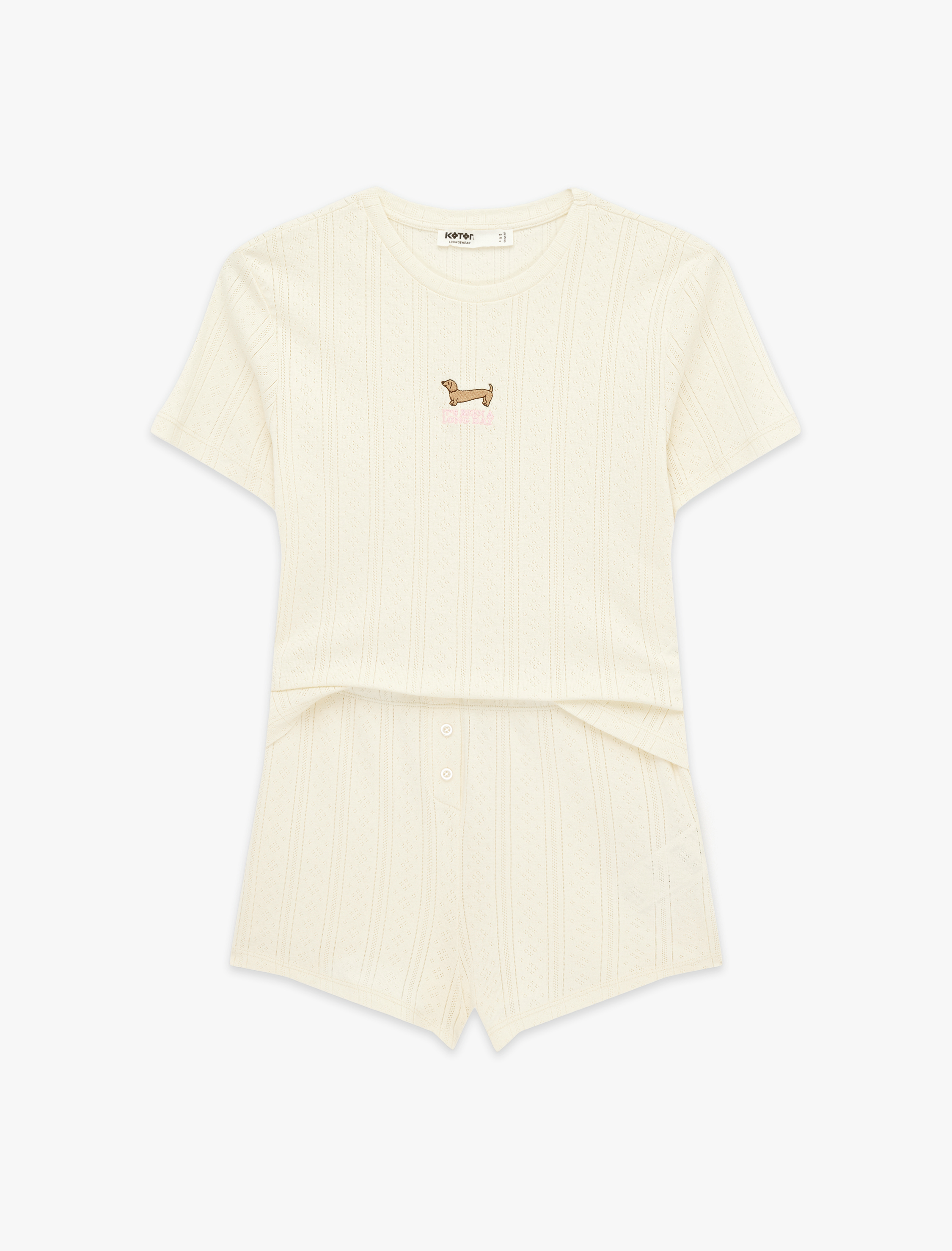   Kısa Kollu Pamuklu Şortlu Pijama Takımı