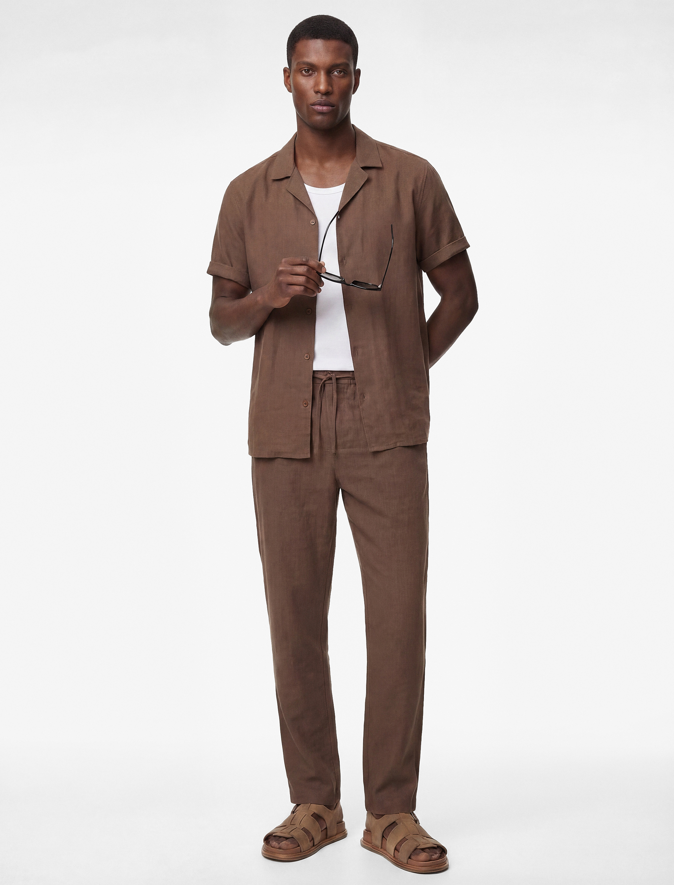   Regular Fit Cepli Beli Bağcıklı Düğmeli Modal Pantolon