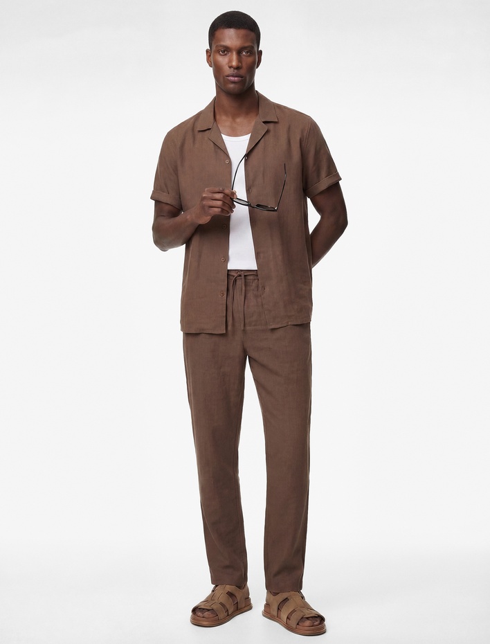  Regular Fit Cepli Beli Bağcıklı Düğmeli Modal Pantolon