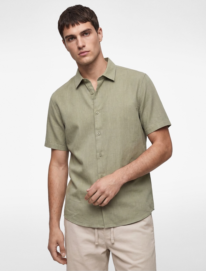  Regular Fit Klasik Yaka Pamuklu Kısa Kollu Gömlek