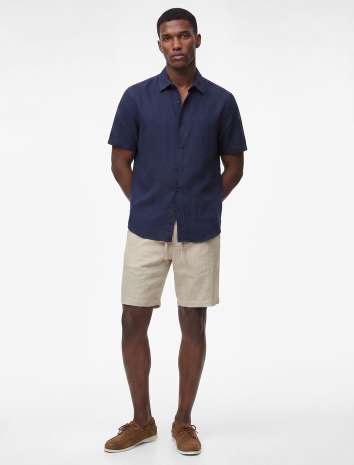  Regular Fit Klasik Yaka Pamuklu Kısa Kollu Gömlek