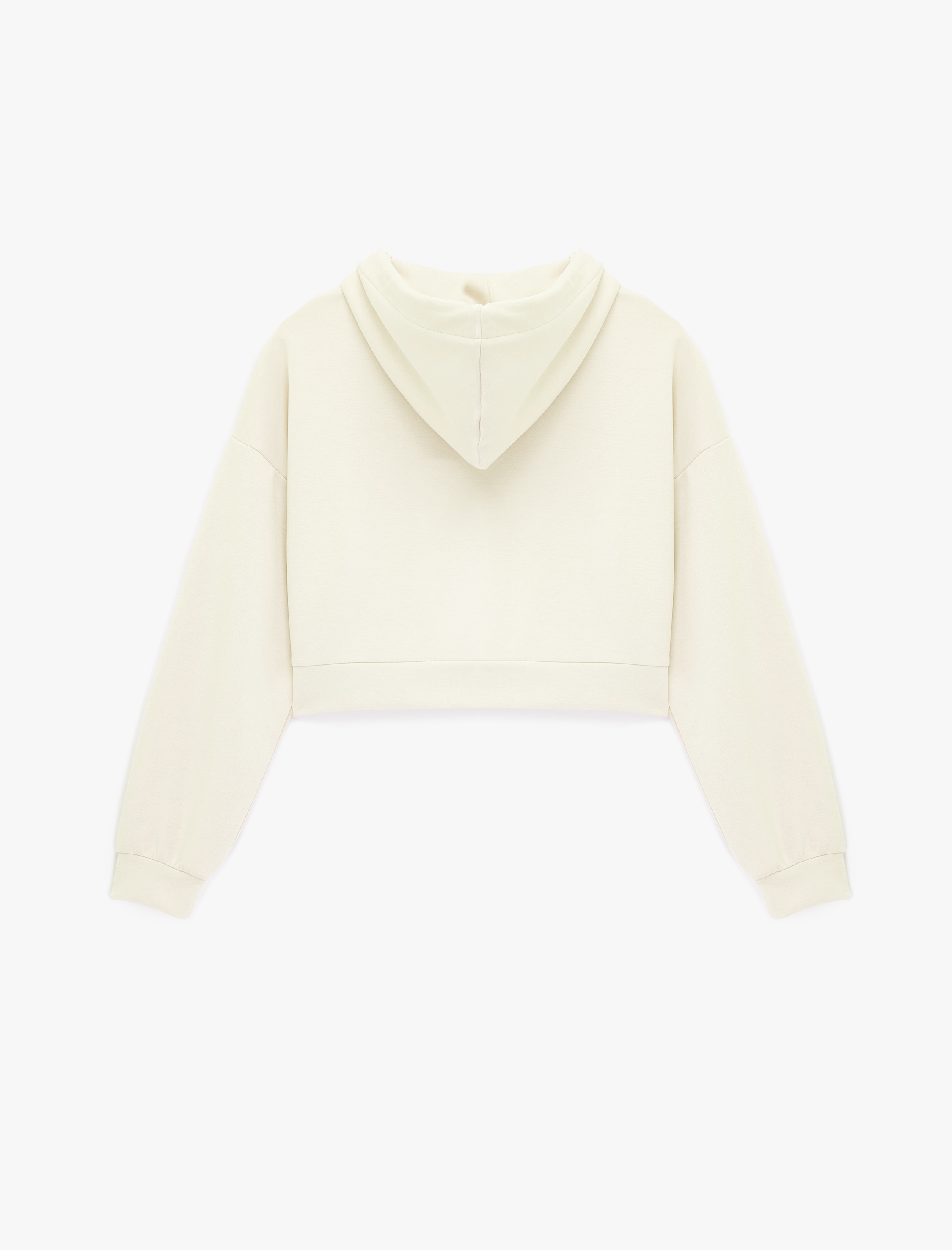   Modal Kumaş Uzun Kollu Cepli Kapüşonlu Sweatshirt