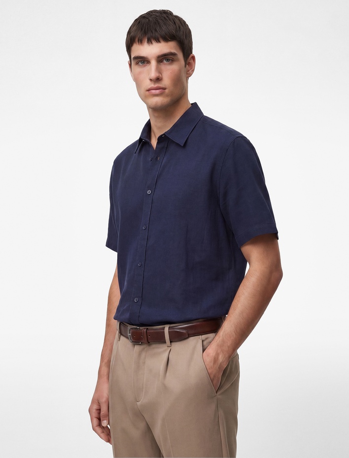  Regular Fit Klasik Yaka Pamuklu Kısa Kollu Gömlek