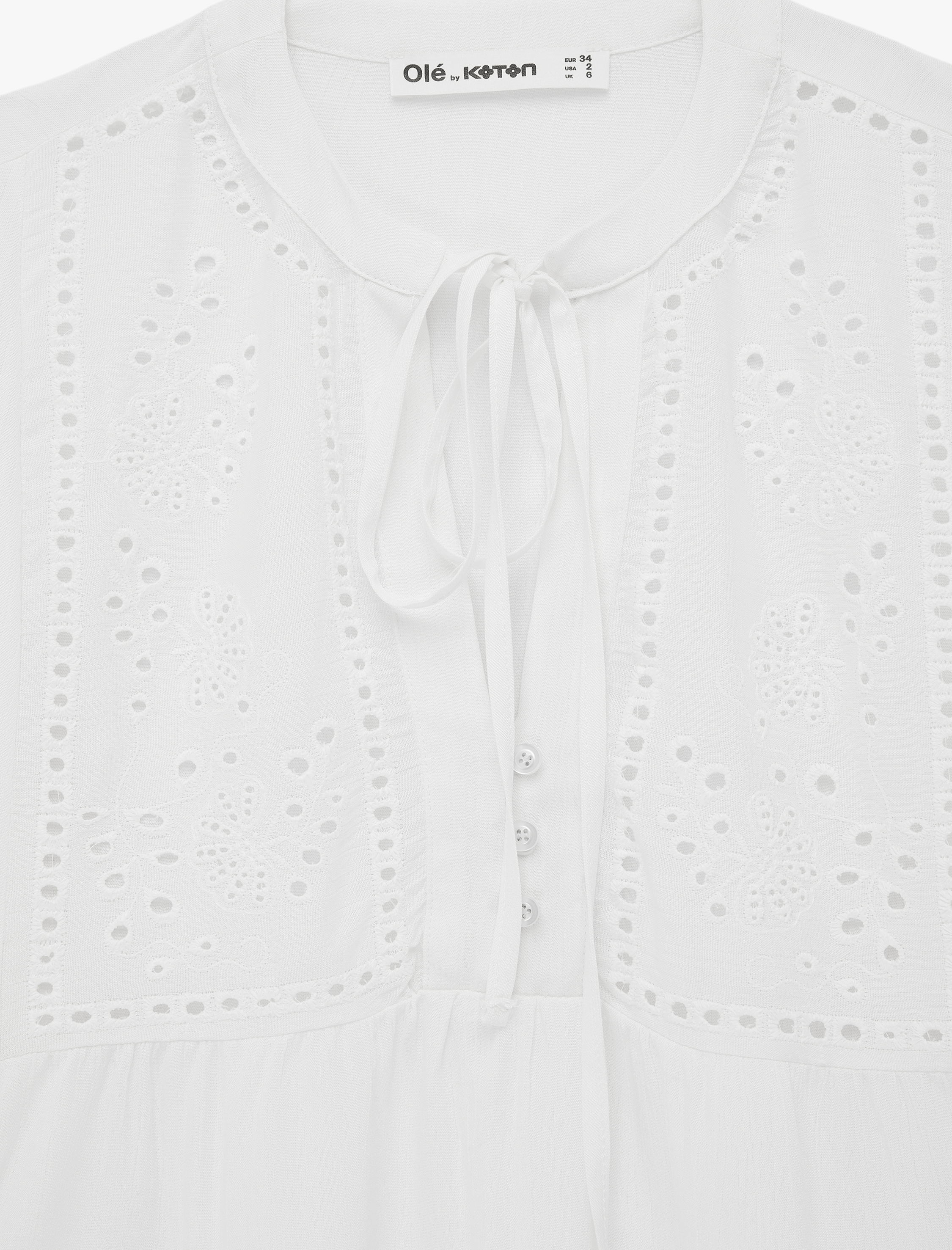   V Yaka Uzun Balon Kollu Bağlama Detaylı Viskon Fisto Bluz