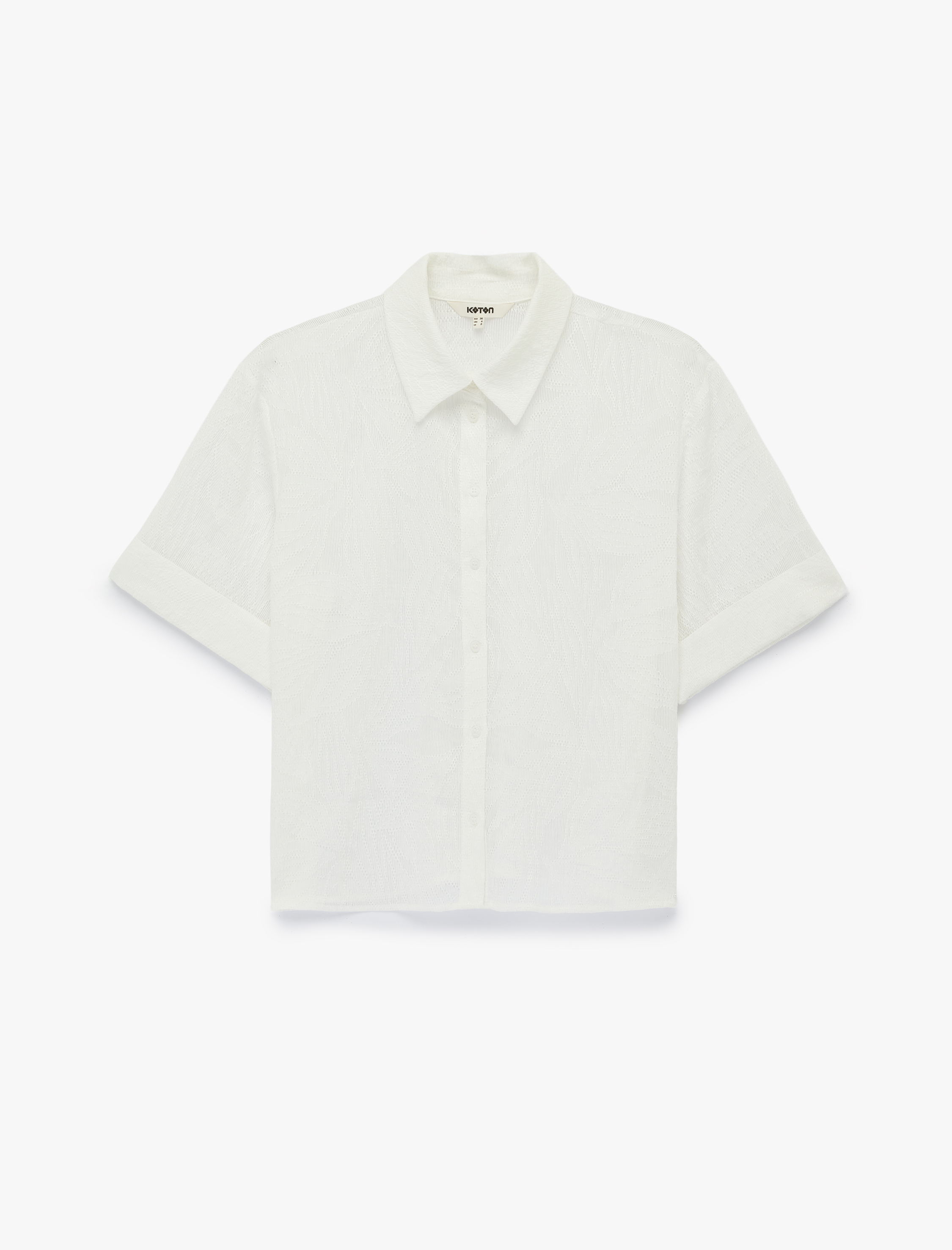   Viskon Karışımlı Yarı Transparan Klasik Yaka Kısa Kollu Gömlek