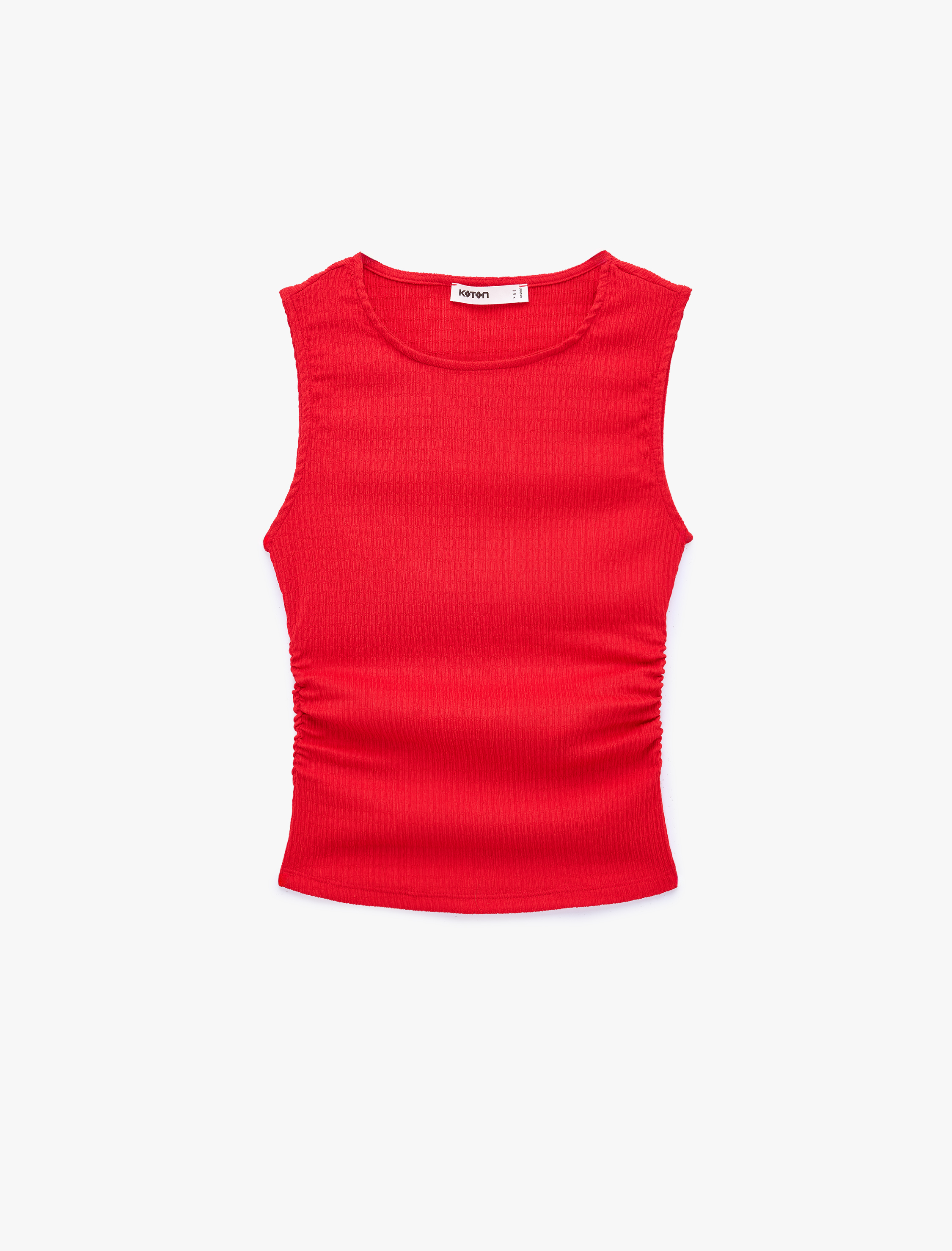   Bürümcük Kumaş Dokulu Slim Fit Kolsuz Bisiklet Yaka Atlet
