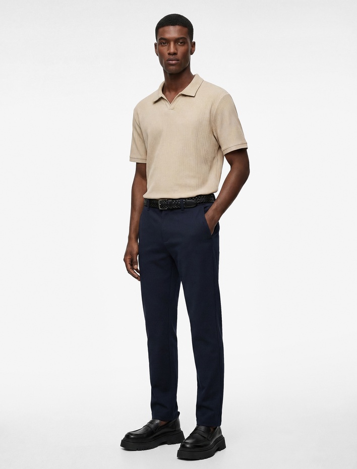  Viskon Karışımlı Cepli Slim Fit Kumaş Pantolon