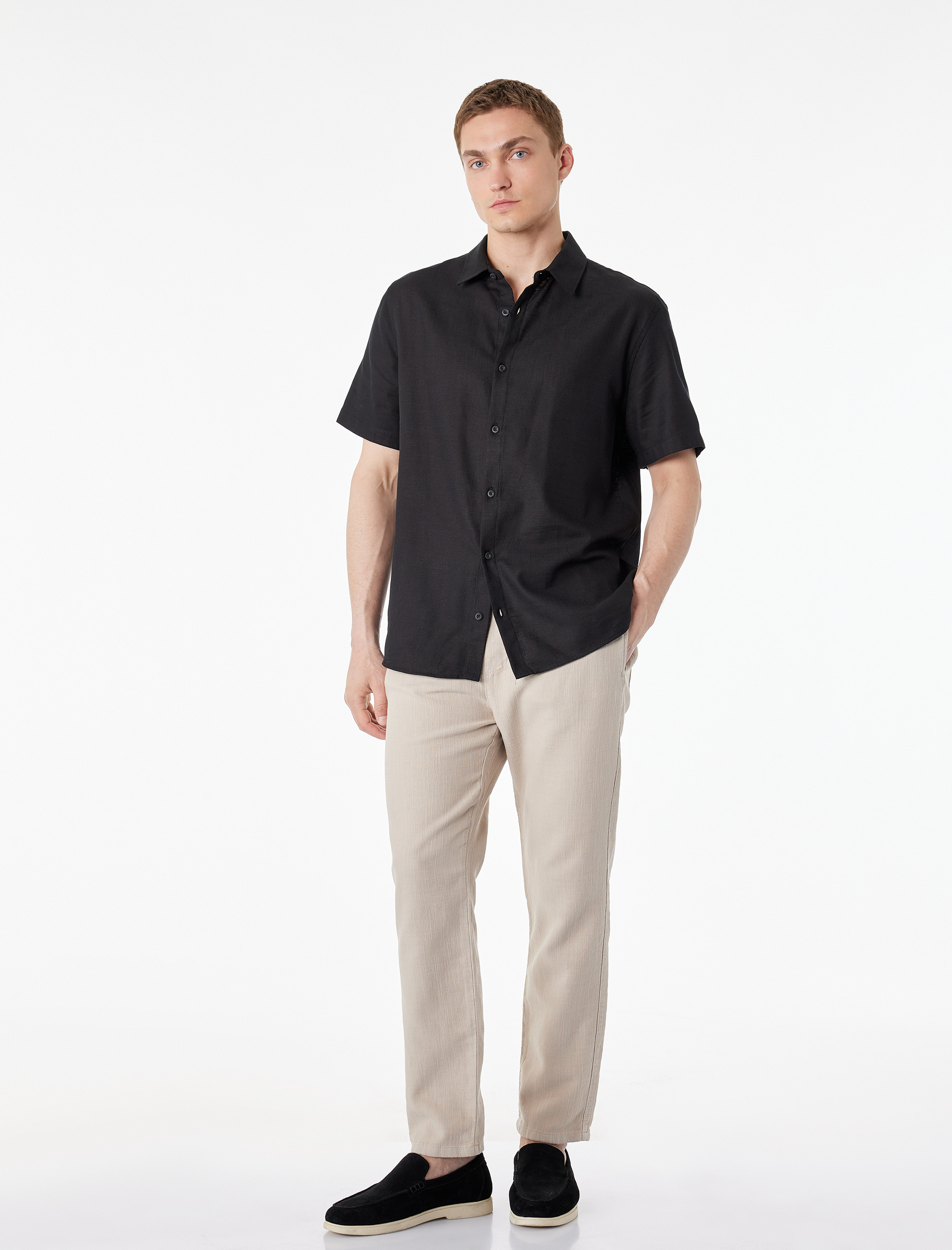   Regular Fit Pamuklu Cepli Beli Bağcıklı Pantolon