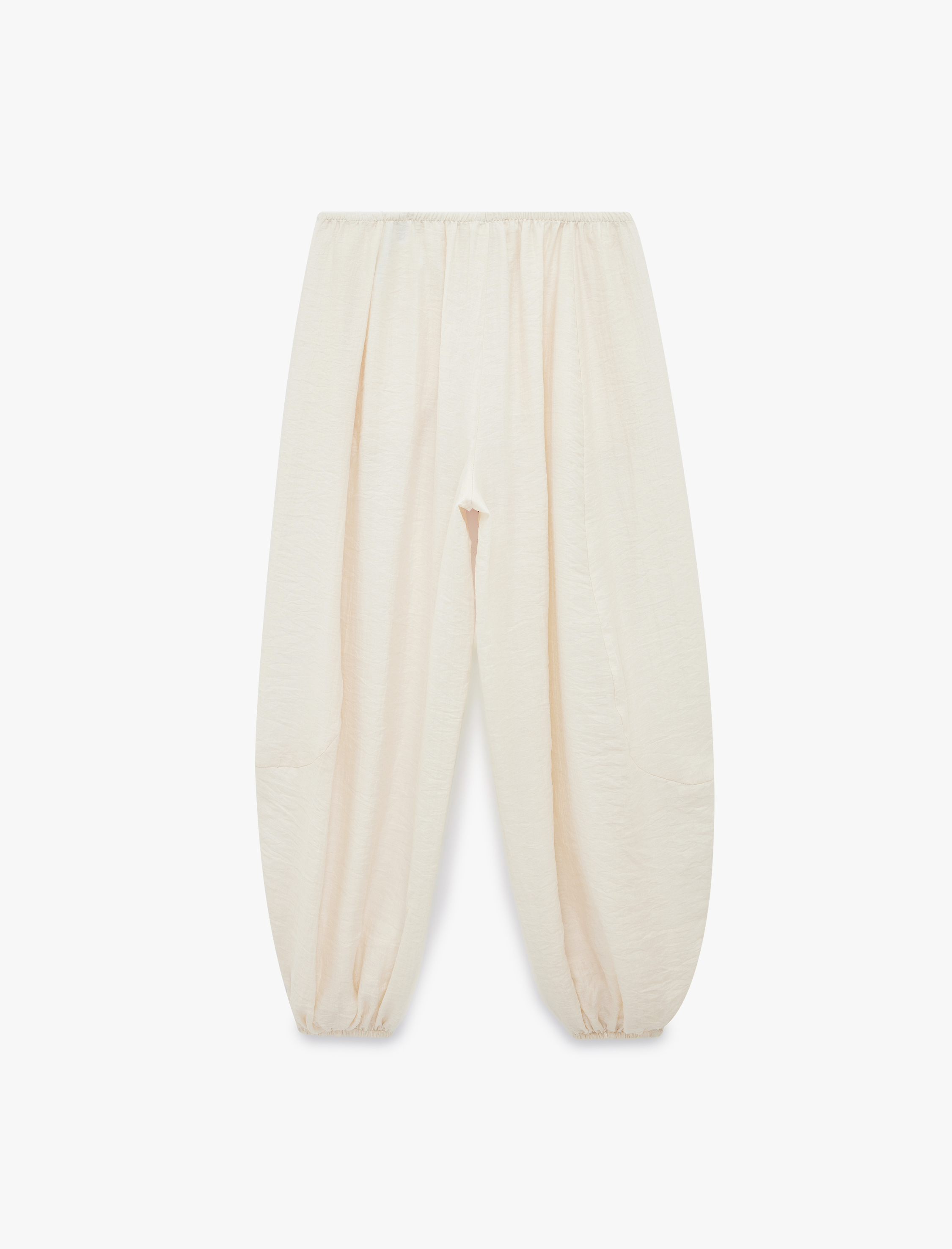   Viskon Kumaş Beli Lastikli Boncuk Detaylı Cepli Şalvar Pantolon